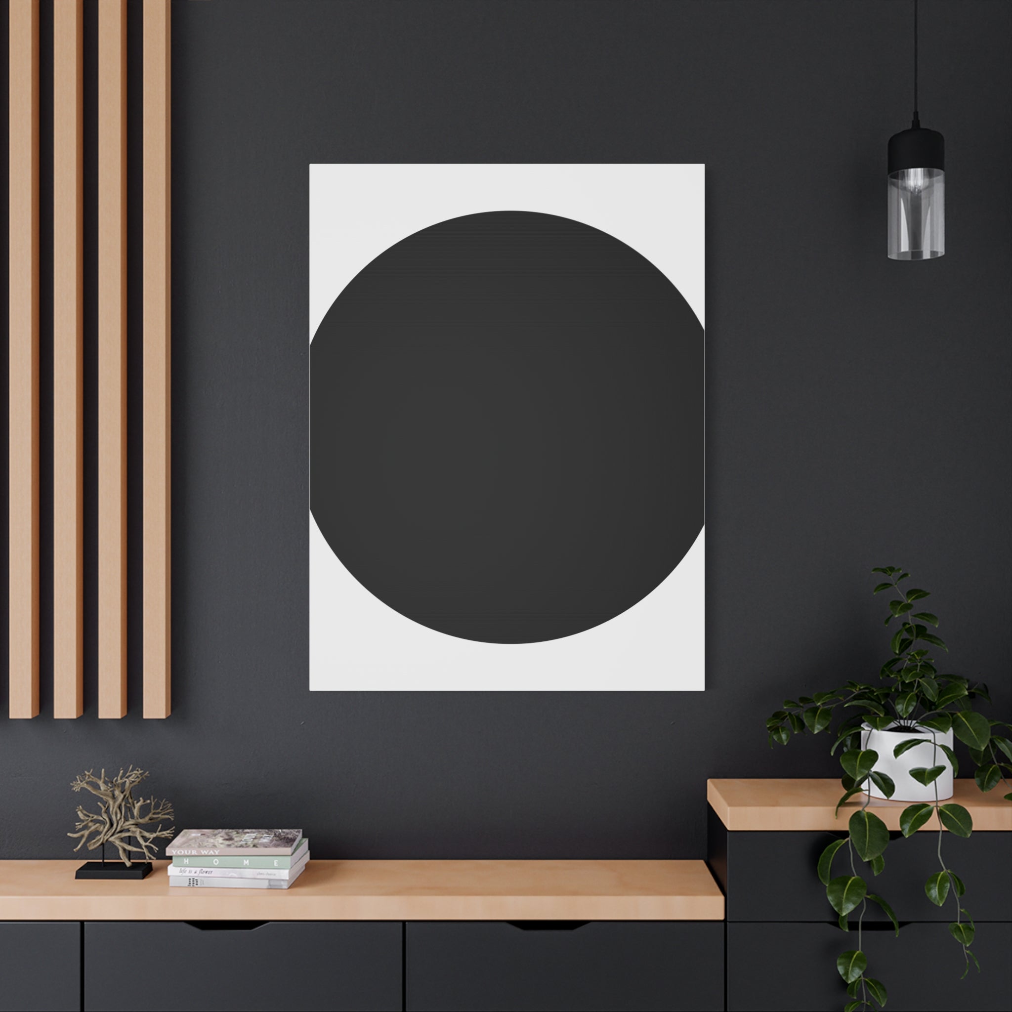 Minimalist Black Circle Canvas Art