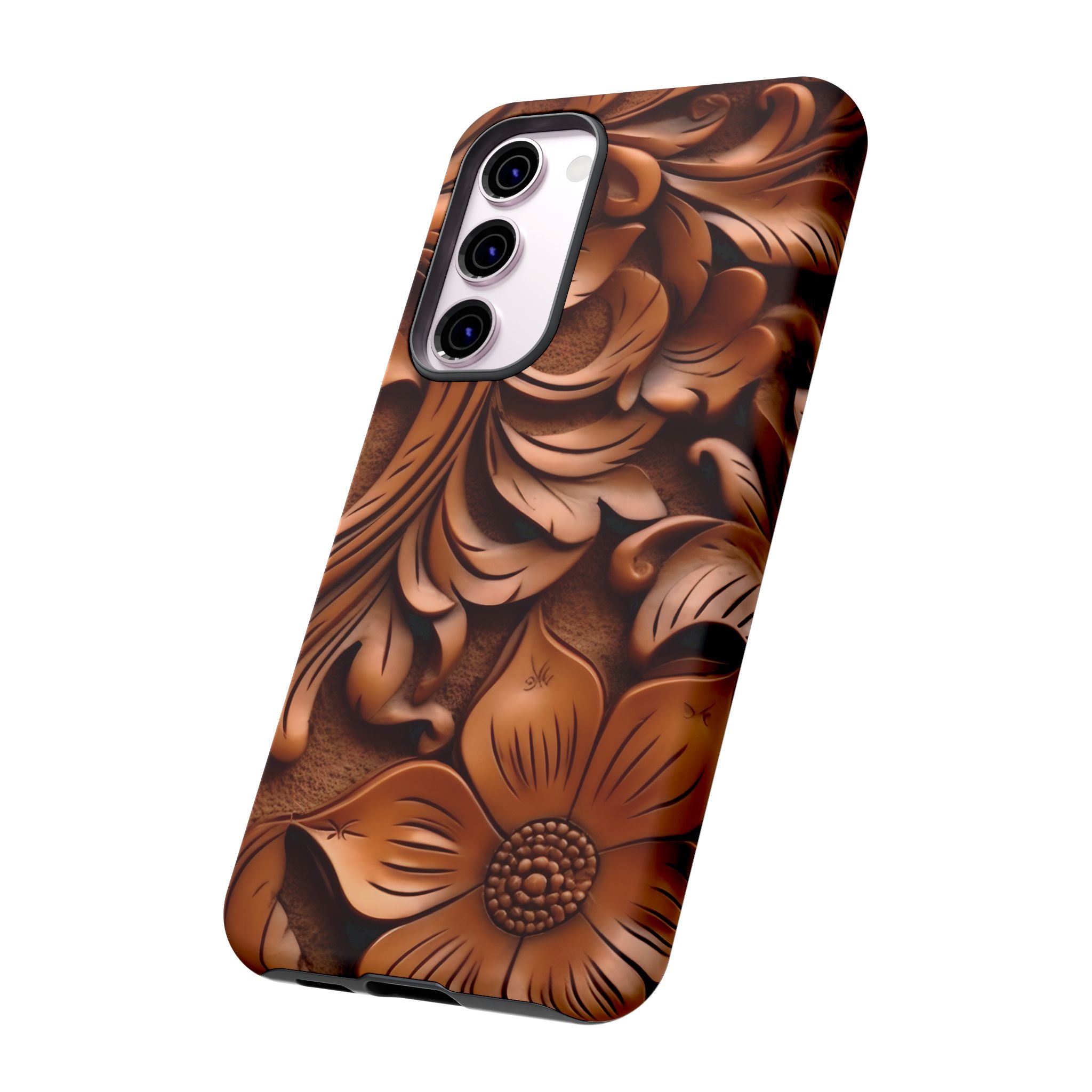 Baroque Floral Wood Samsung Case