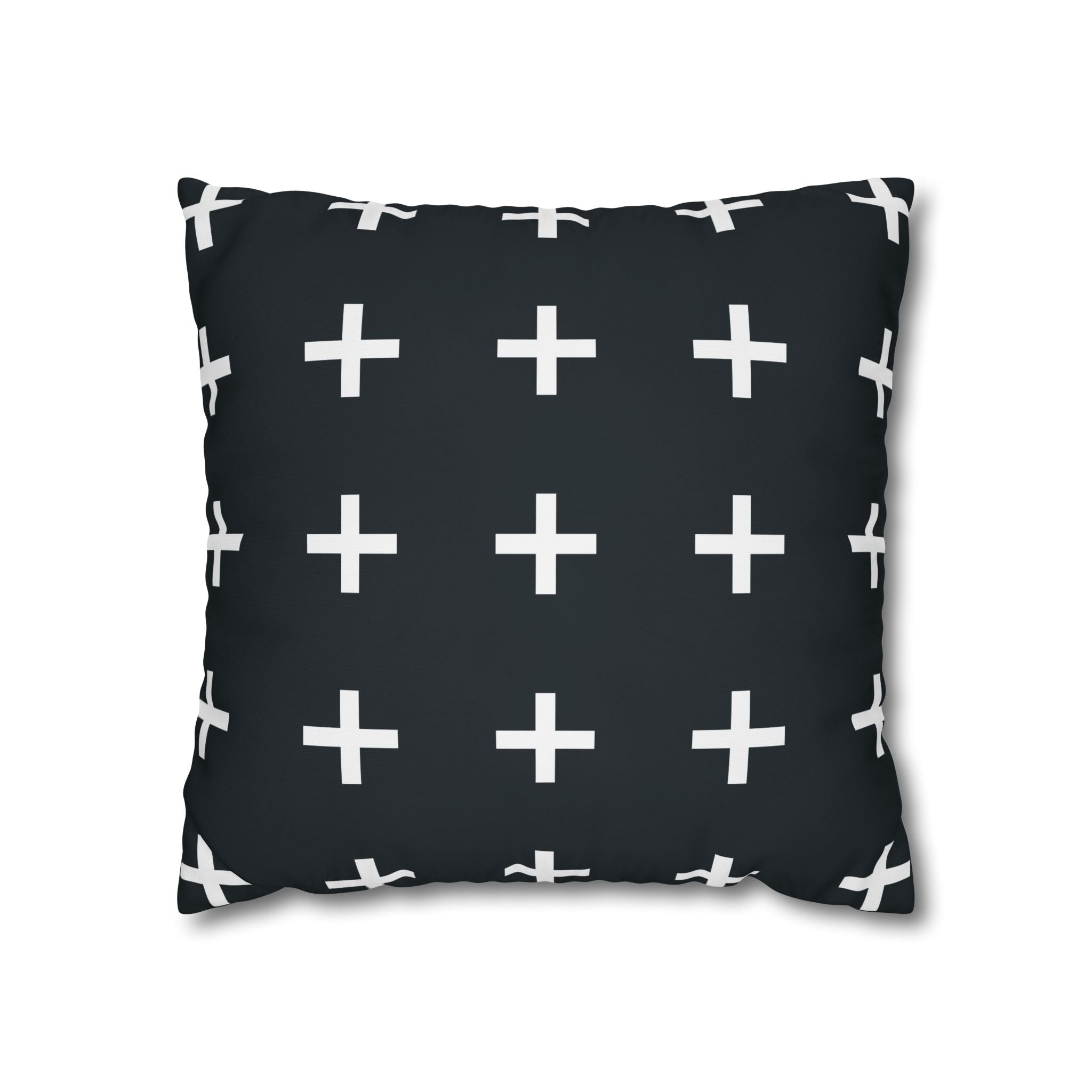 Teal Plus Sign Pillowcase - Geometric Design