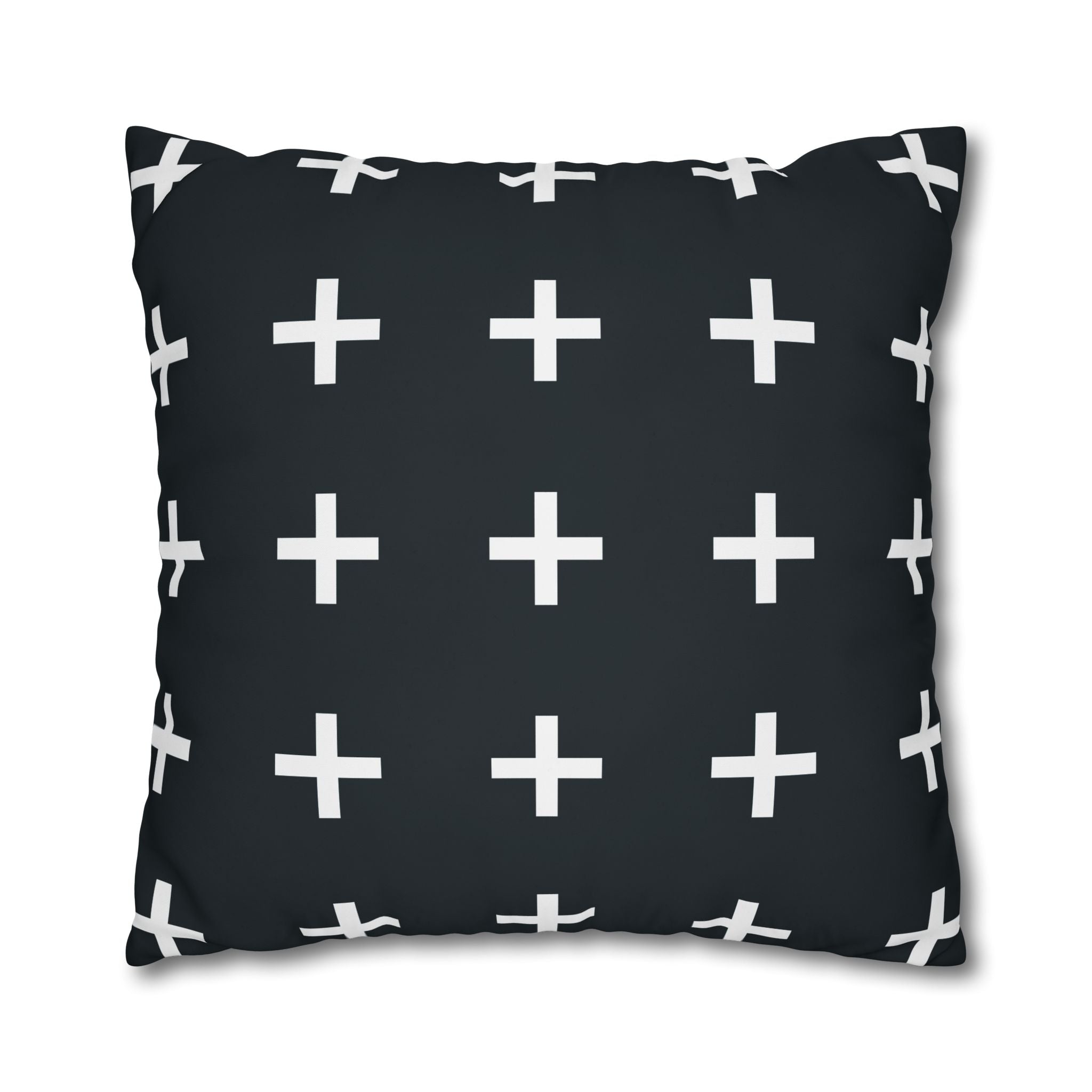 Teal Plus Sign Pillowcase - Geometric Design