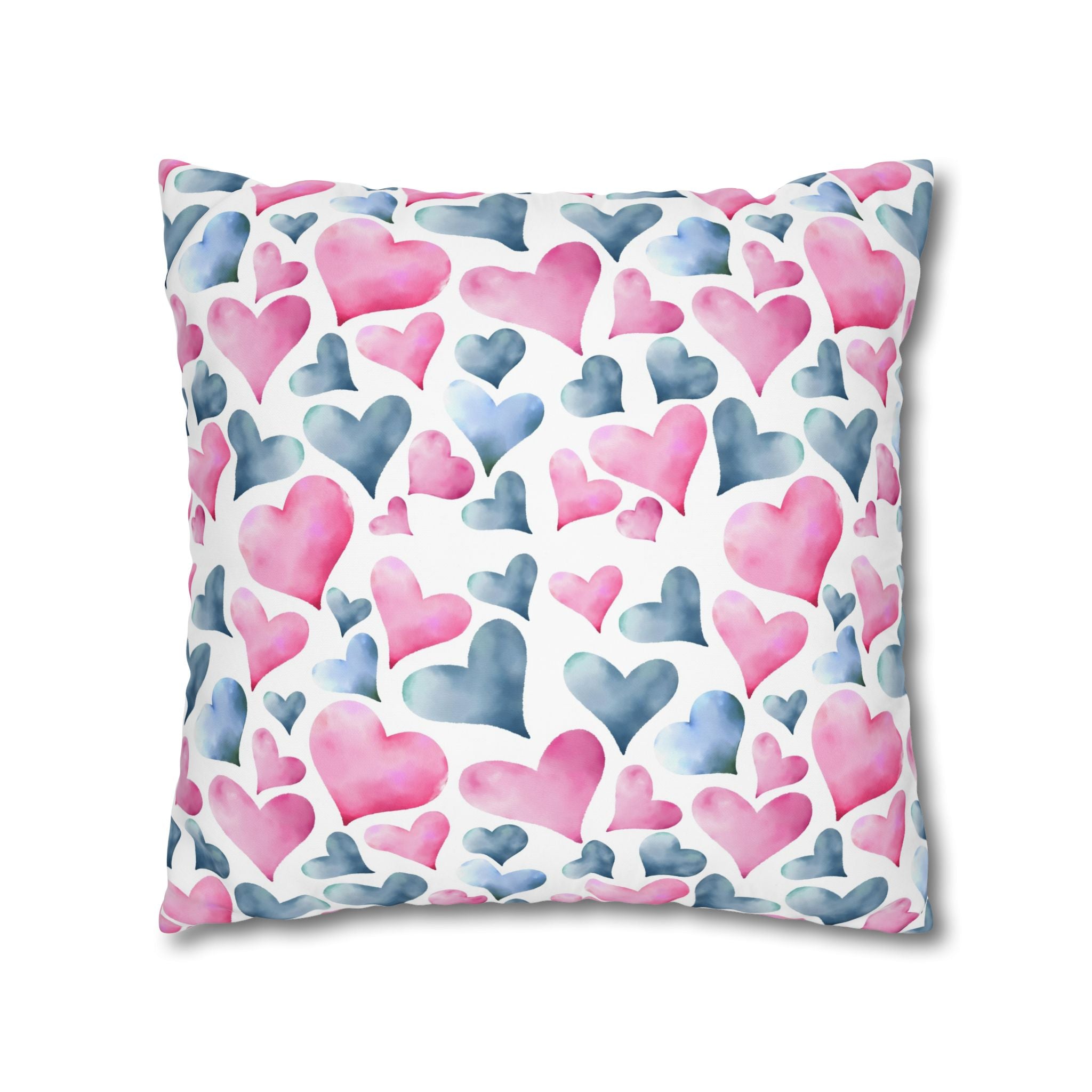 Watercolor Heart Pillowcase - Soft & Romantic