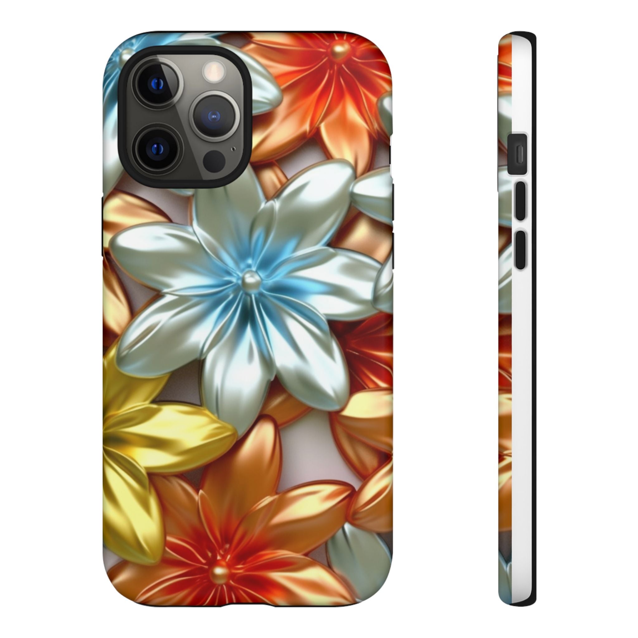 Metallic Flower Hexagon iPhone Case - Rugged