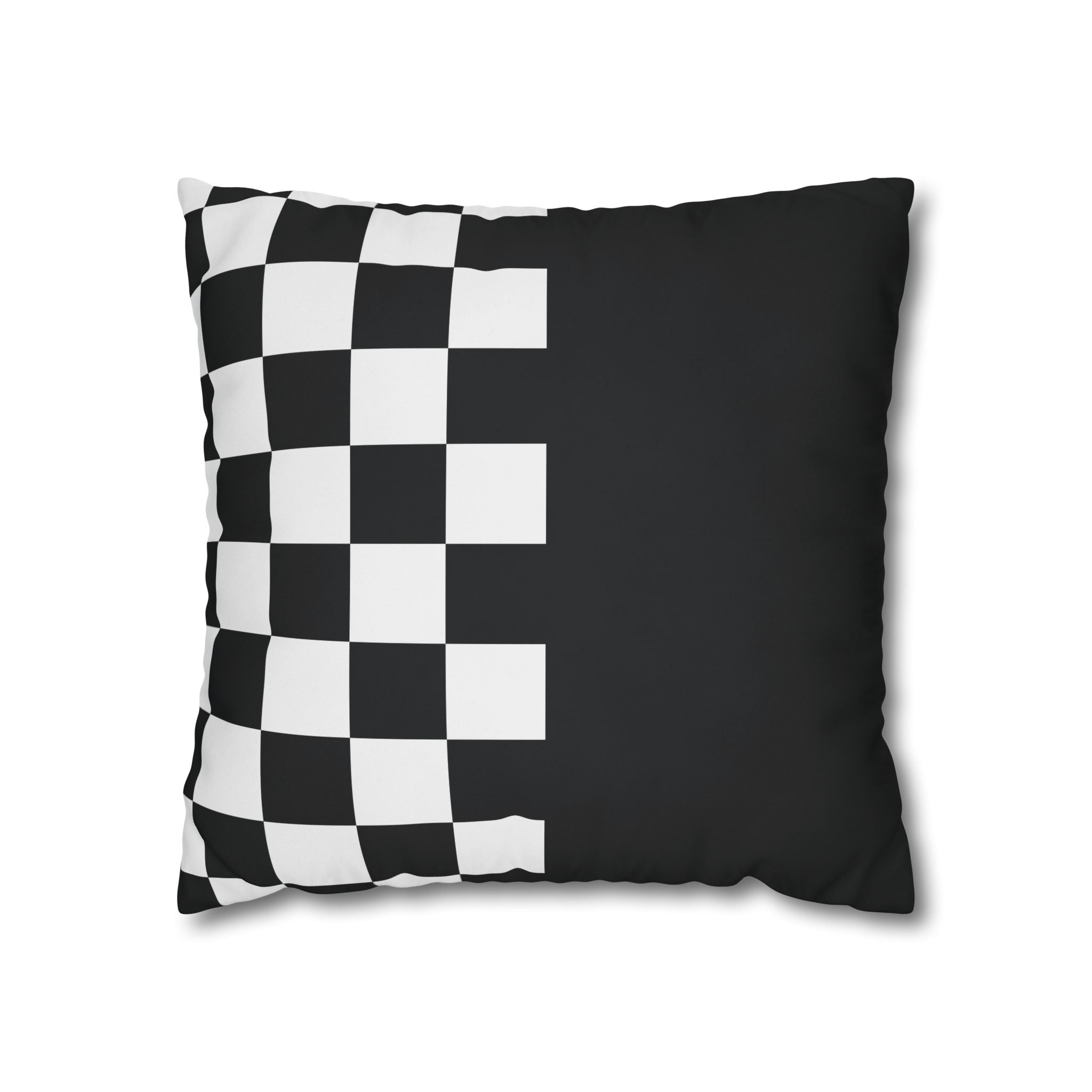 Abstract Checkered Pillowcase - Black & White