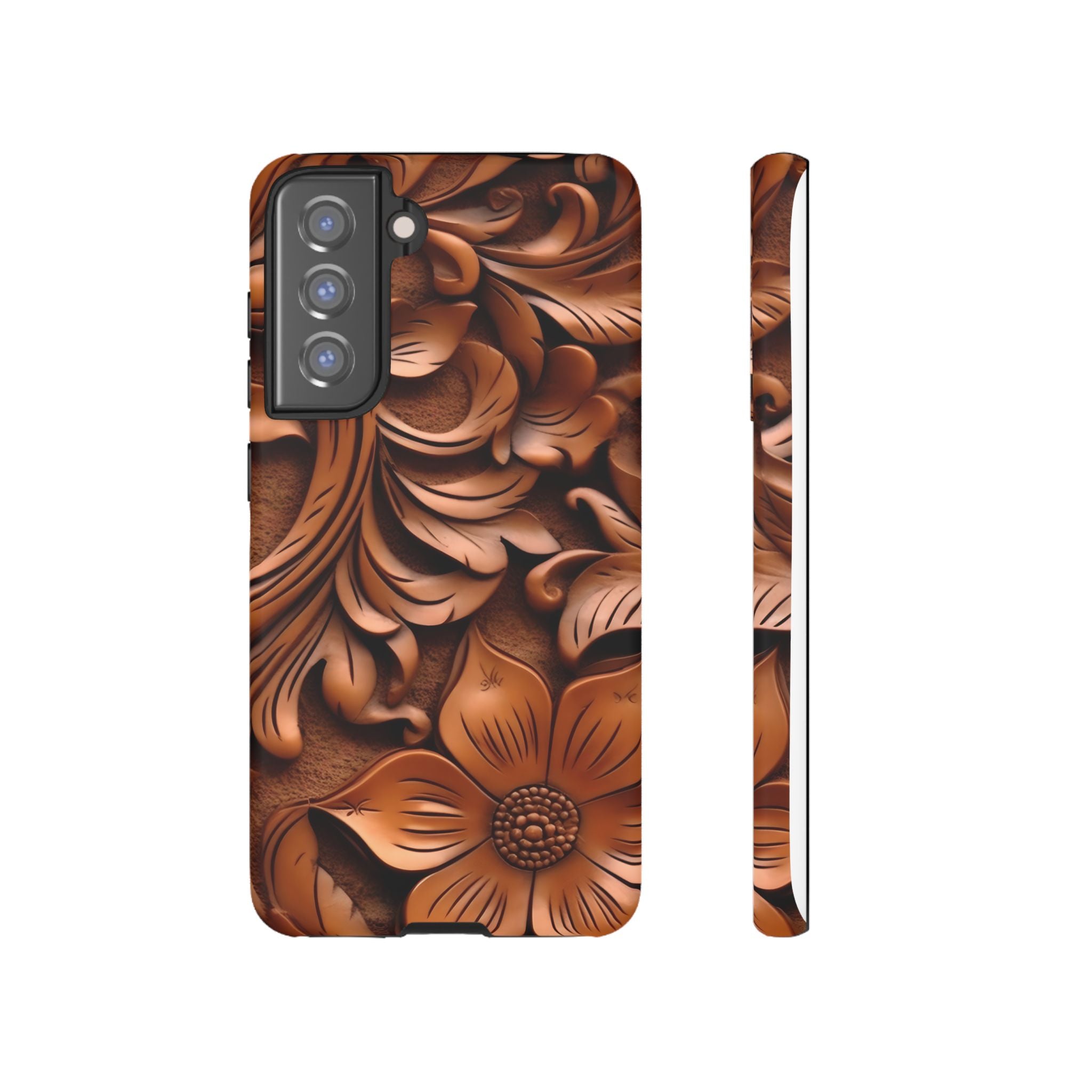 Baroque Floral Wood Samsung Case