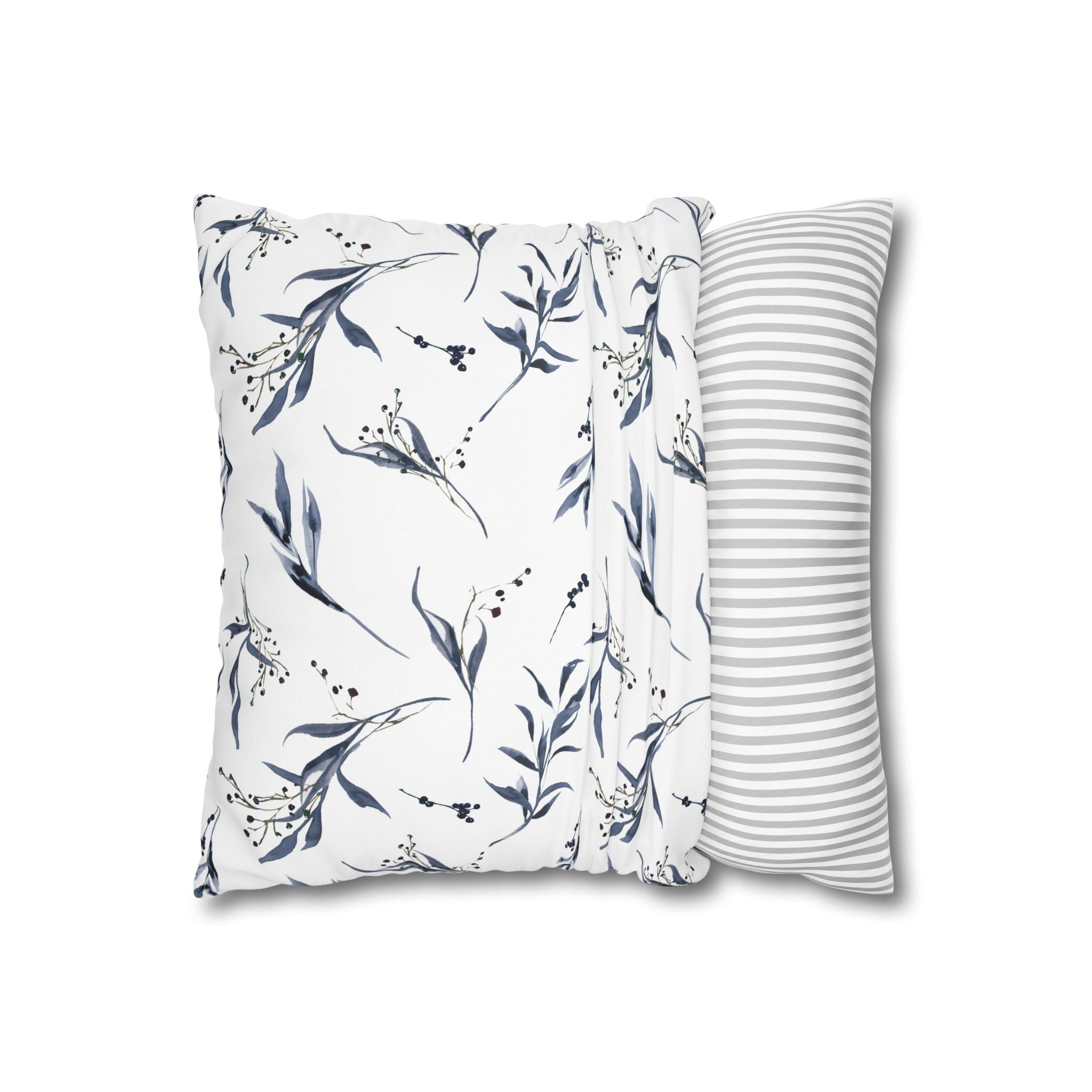 Watercolor Botanical Pillowcase - Blue