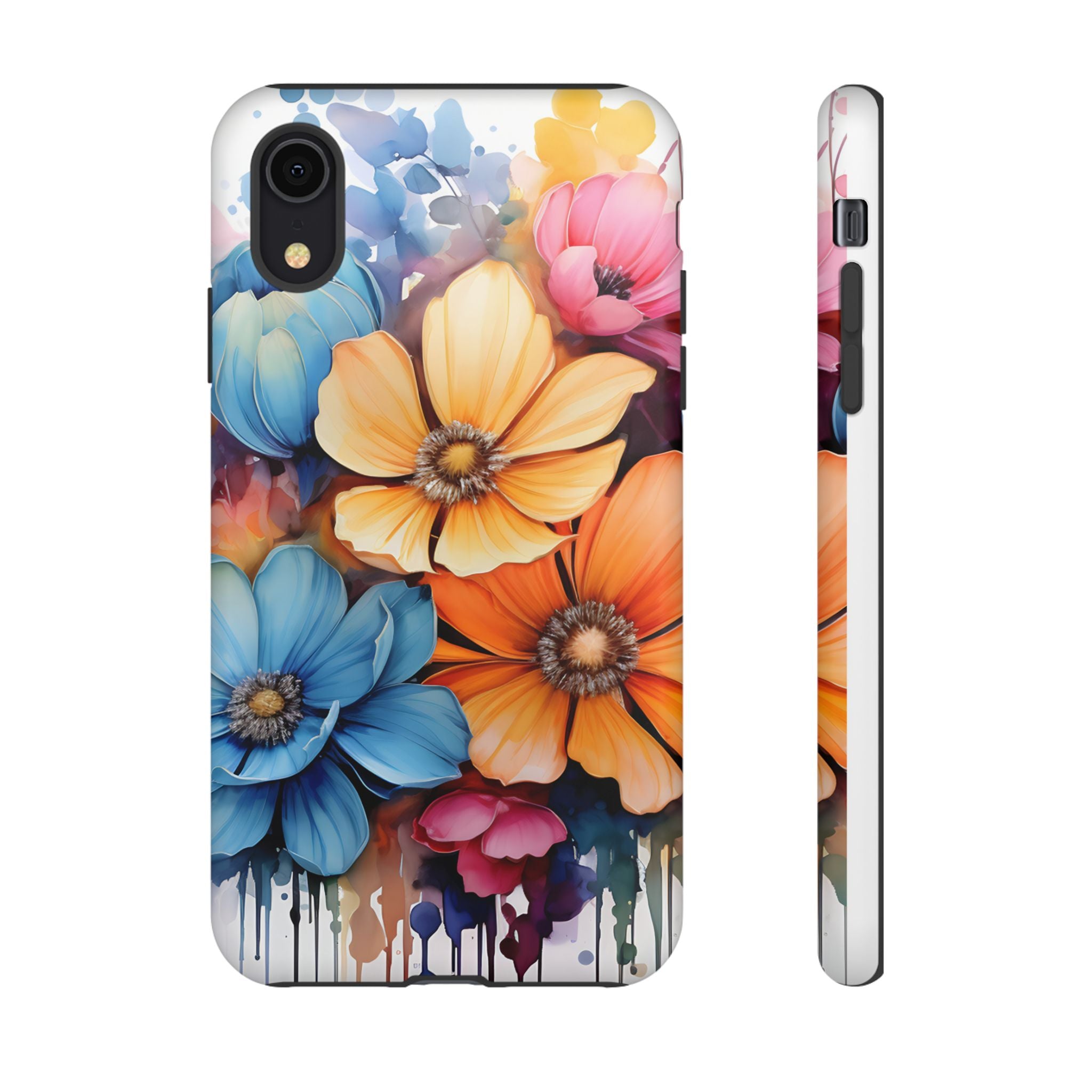 Vibrant Floral Watercolor iPhone Case - Hexagon Stone