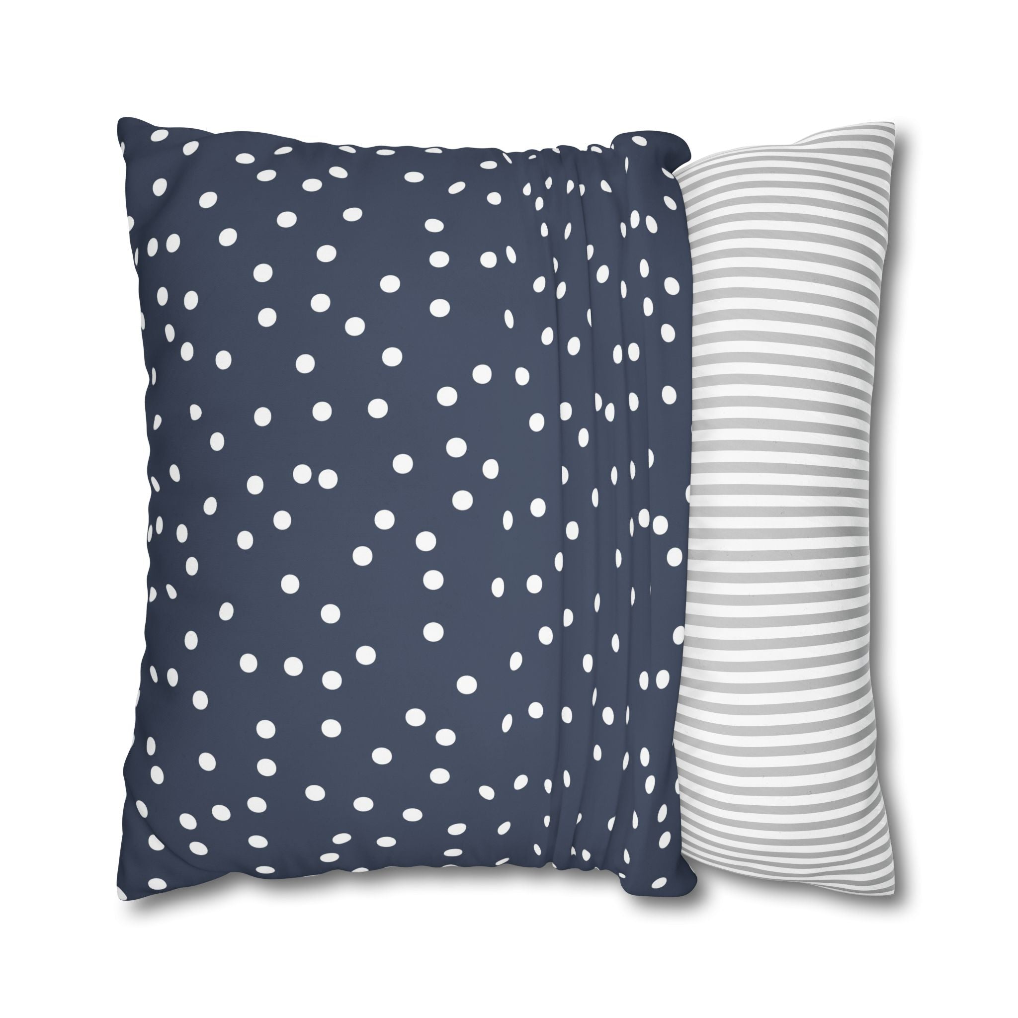 Navy Blue Polka Dot Pillowcase