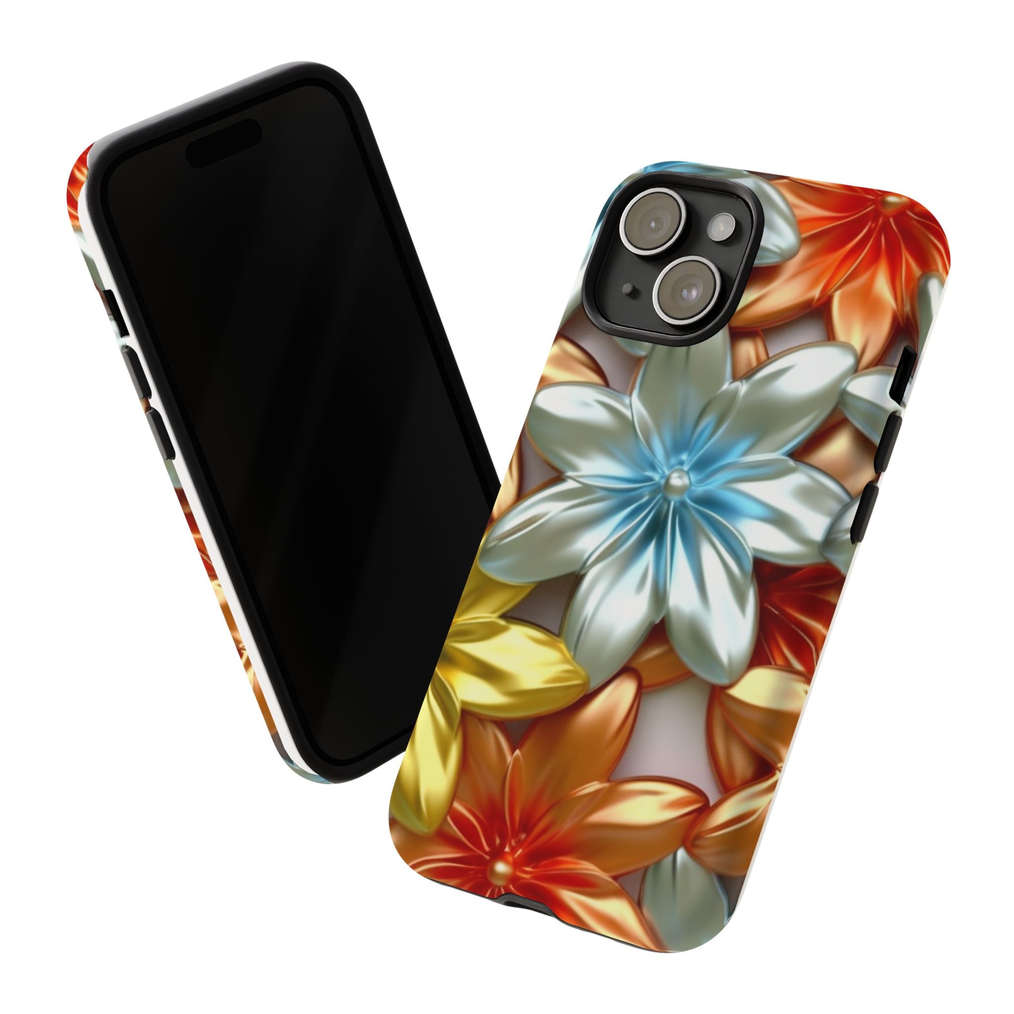 Metallic Flower Hexagon iPhone Case - Rugged