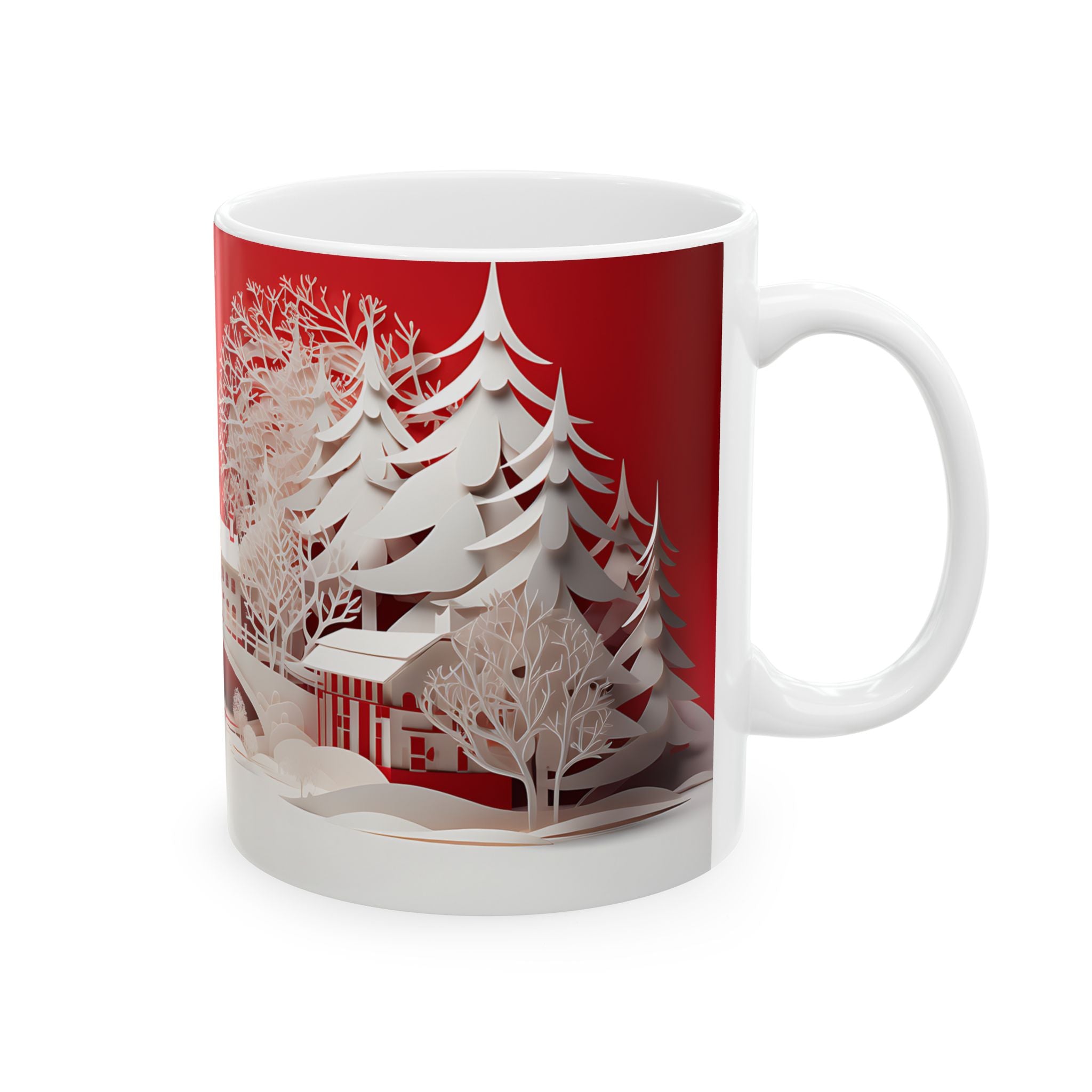 Winter Village Papercut Mug