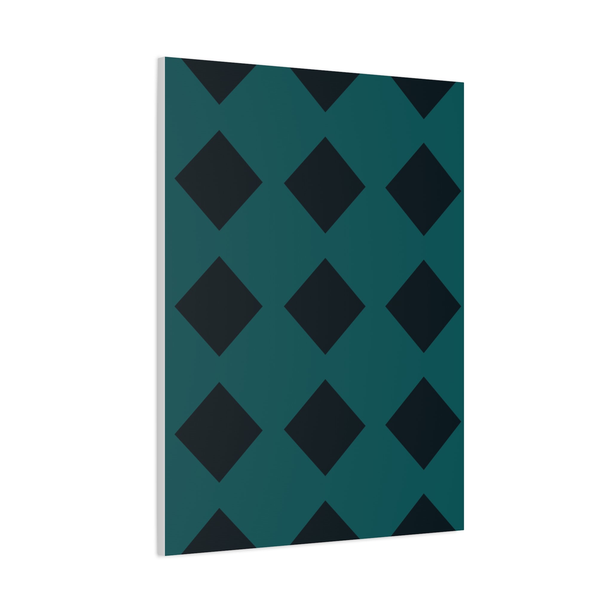 Teal Geometric Diamond Canvas Art