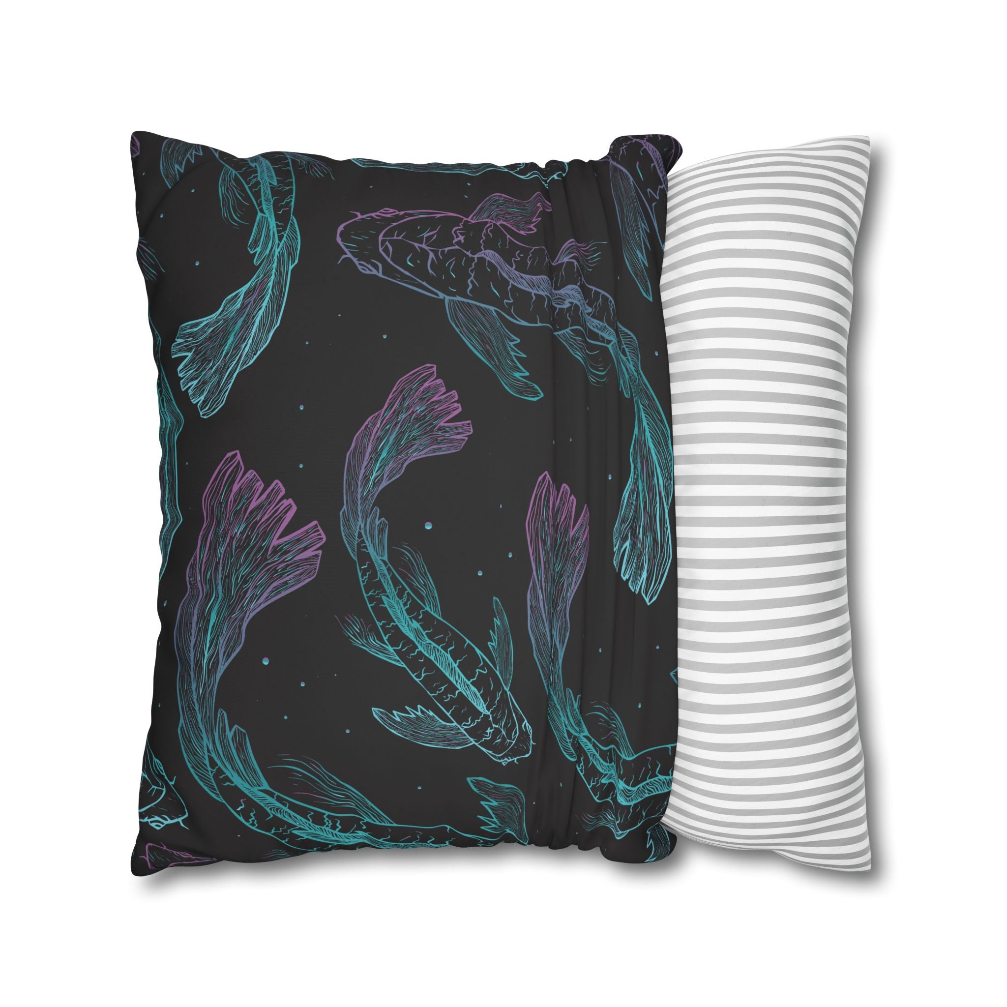 Teal & Purple Koi Fish Pillowcase