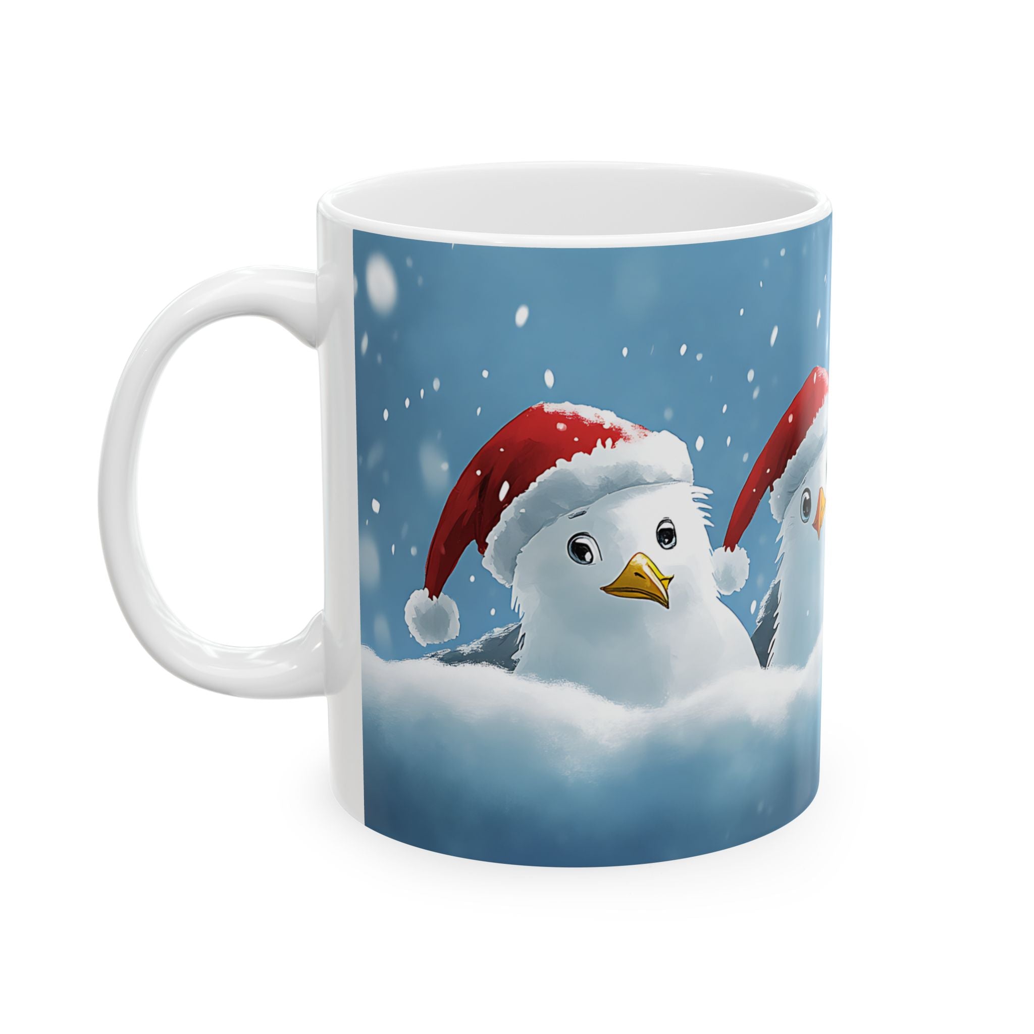 Snowy Santa Seagull Mug