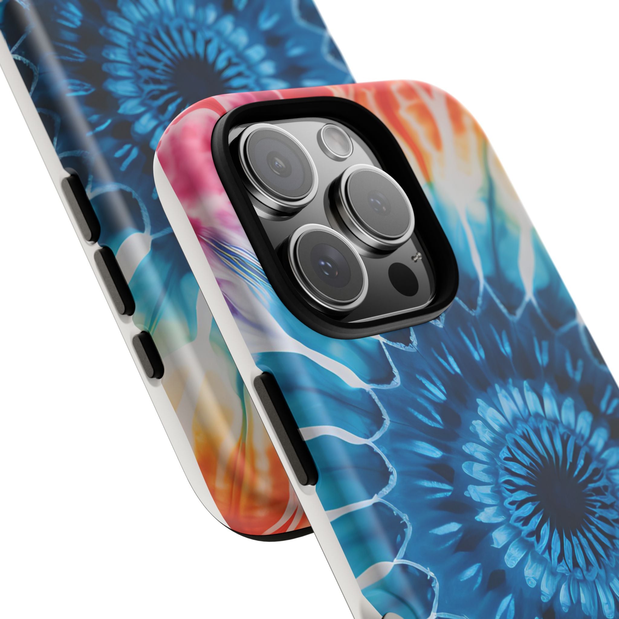 Cosmic Mandala Tie-Dye iPhone Case - Rugged Hexagon Stone