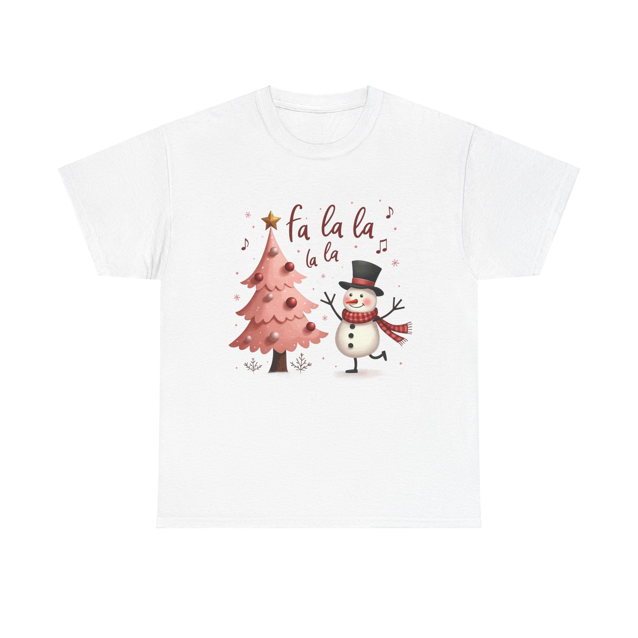 Pink Xmas Tree & Snowman T-Shirt