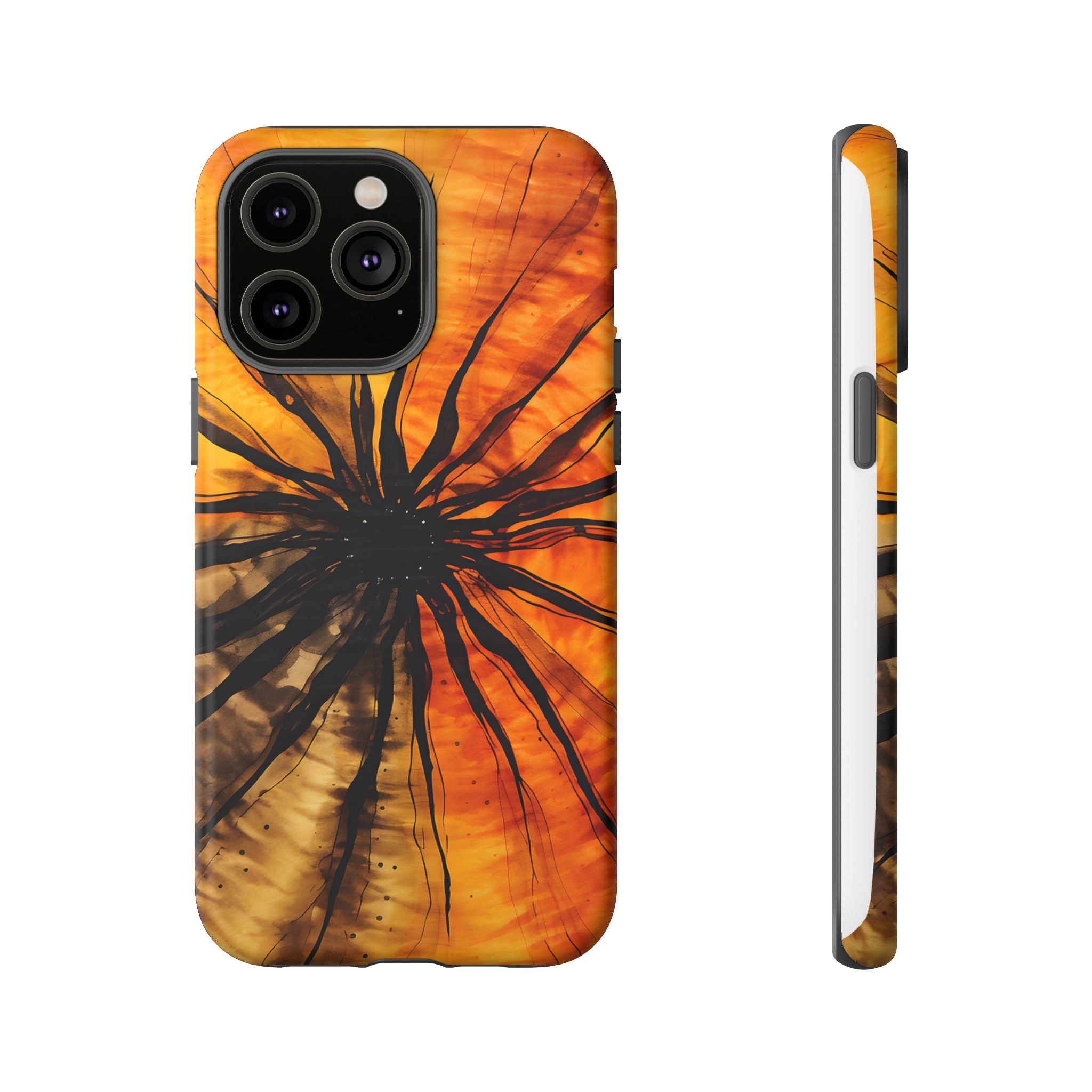 Fiery Sunburst Hexagon iPhone Case