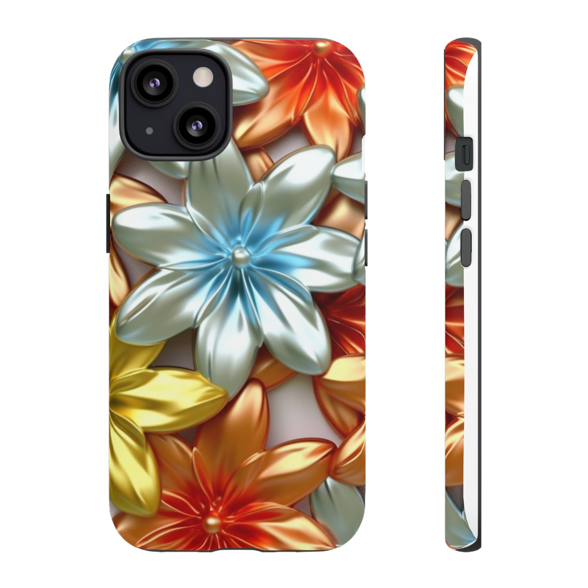 Metallic Flower Hexagon iPhone Case - Rugged