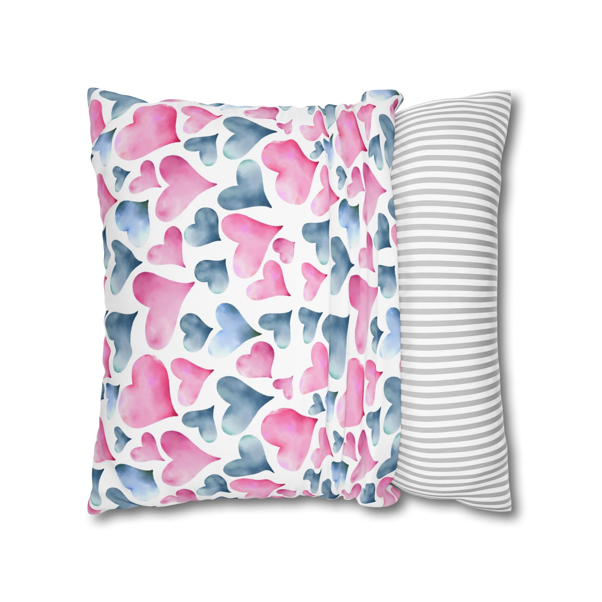 Watercolor Heart Pillowcase - Soft & Romantic