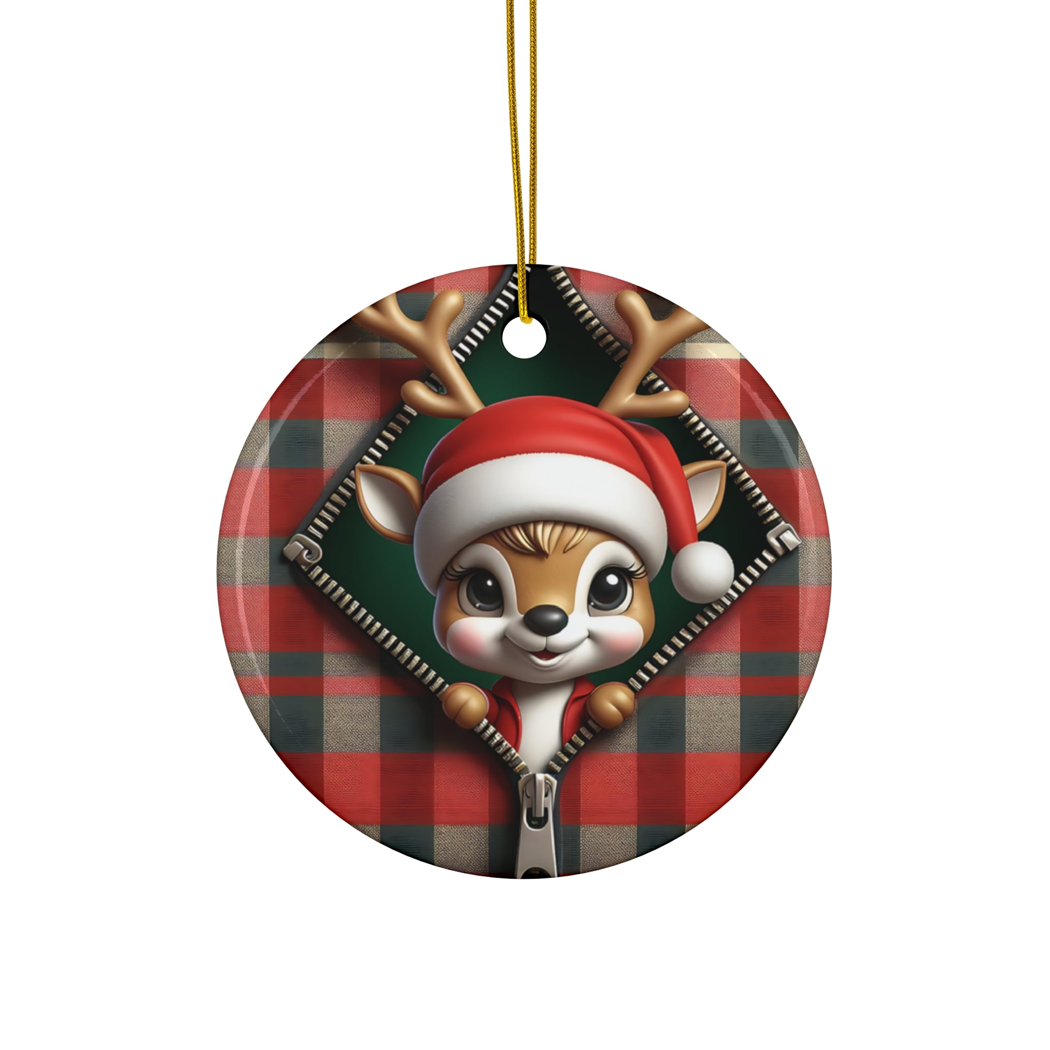 Peeking Reindeer Christmas Ornament