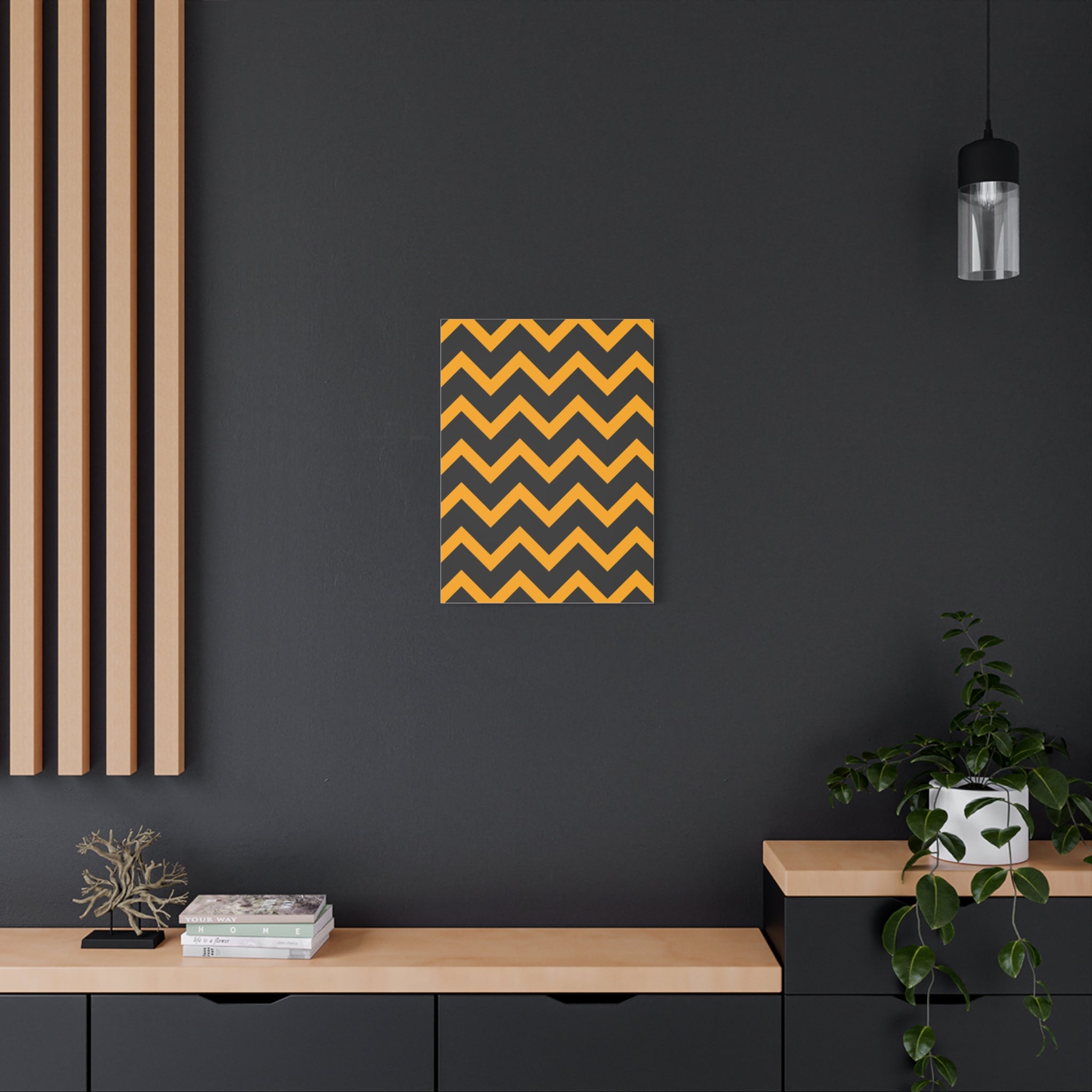 Bold Zigzag Geometric Canvas Art