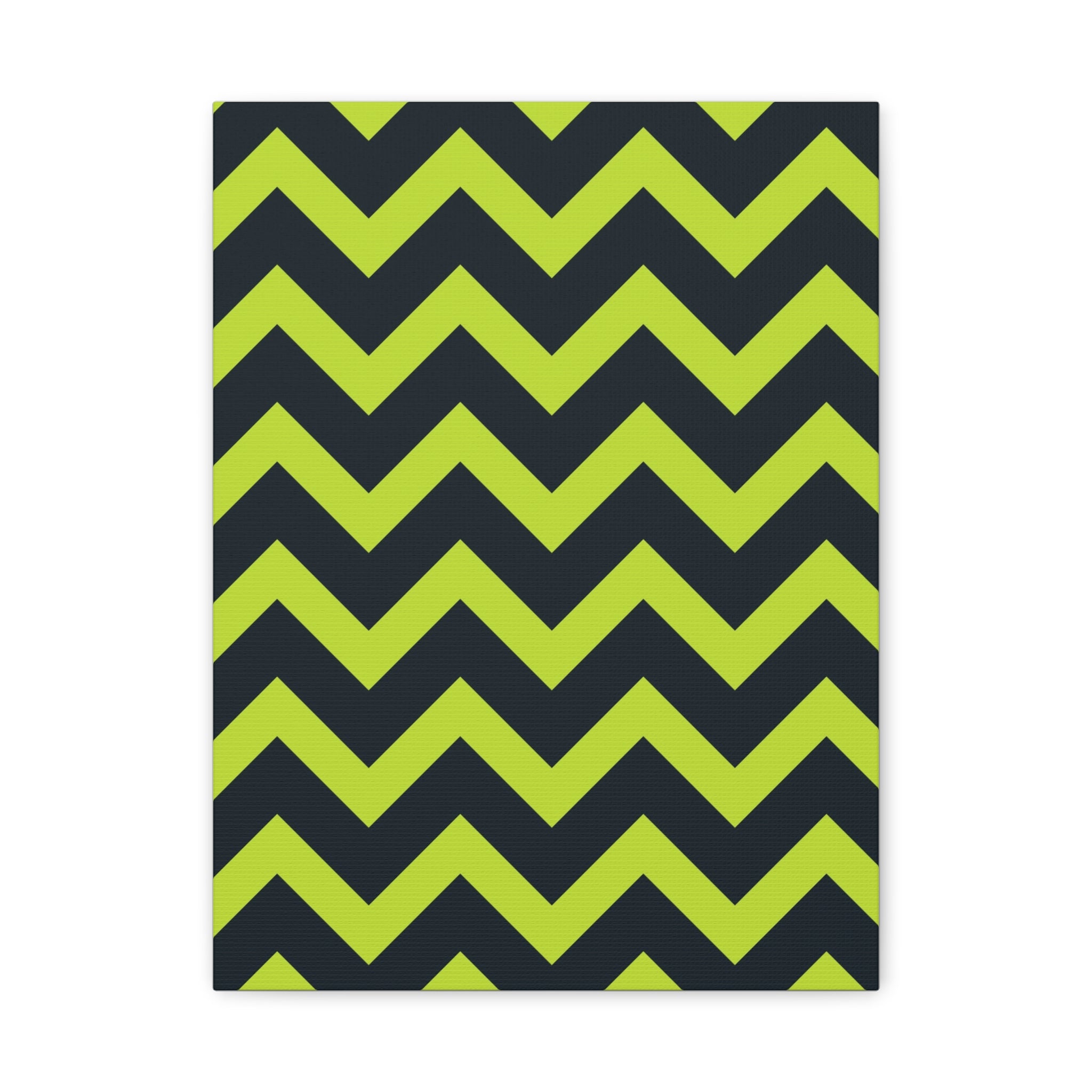 Lime & Forest Green Zigzag Canvas Art