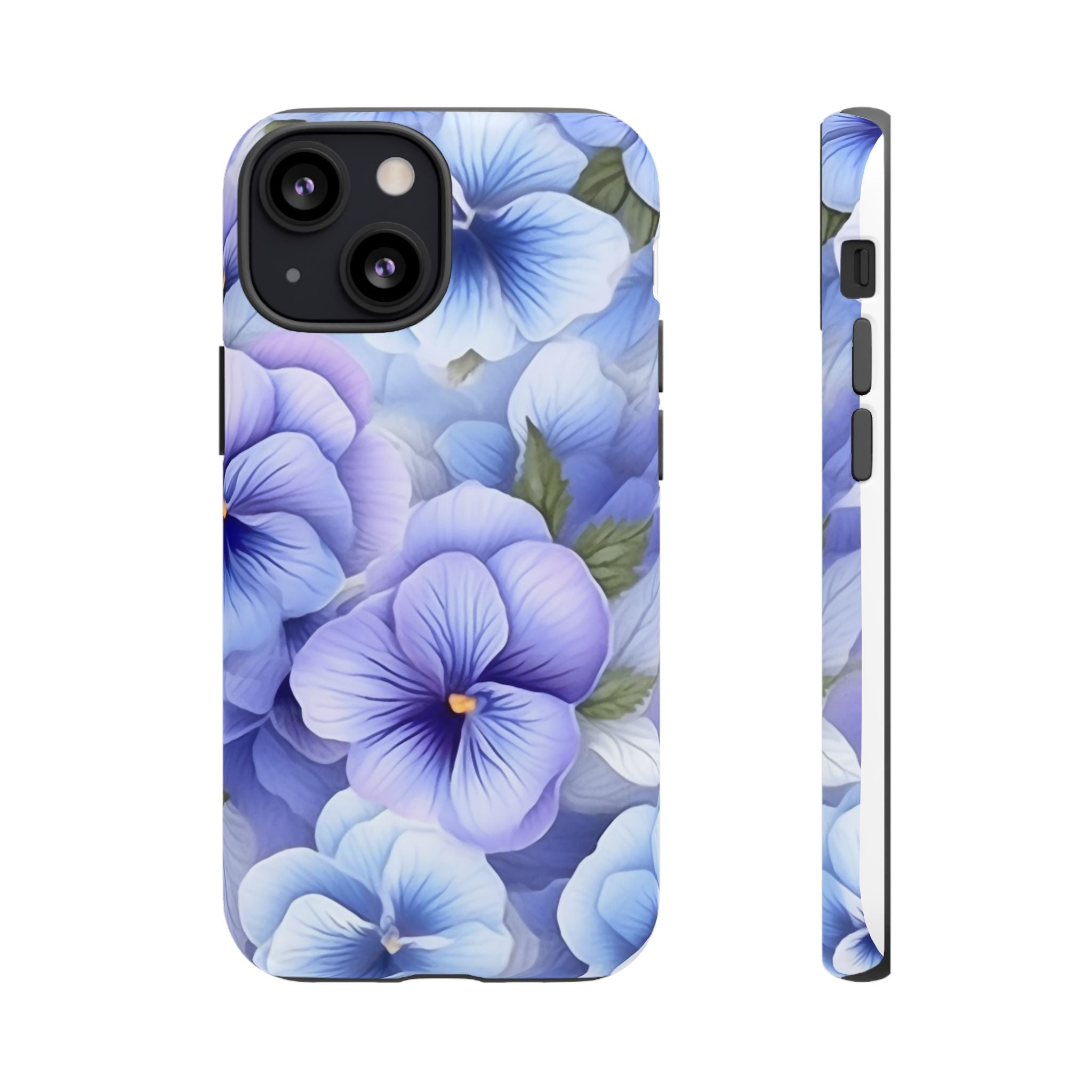 Dreamy Pansy Blue iPhone Case - Hexagon Stone