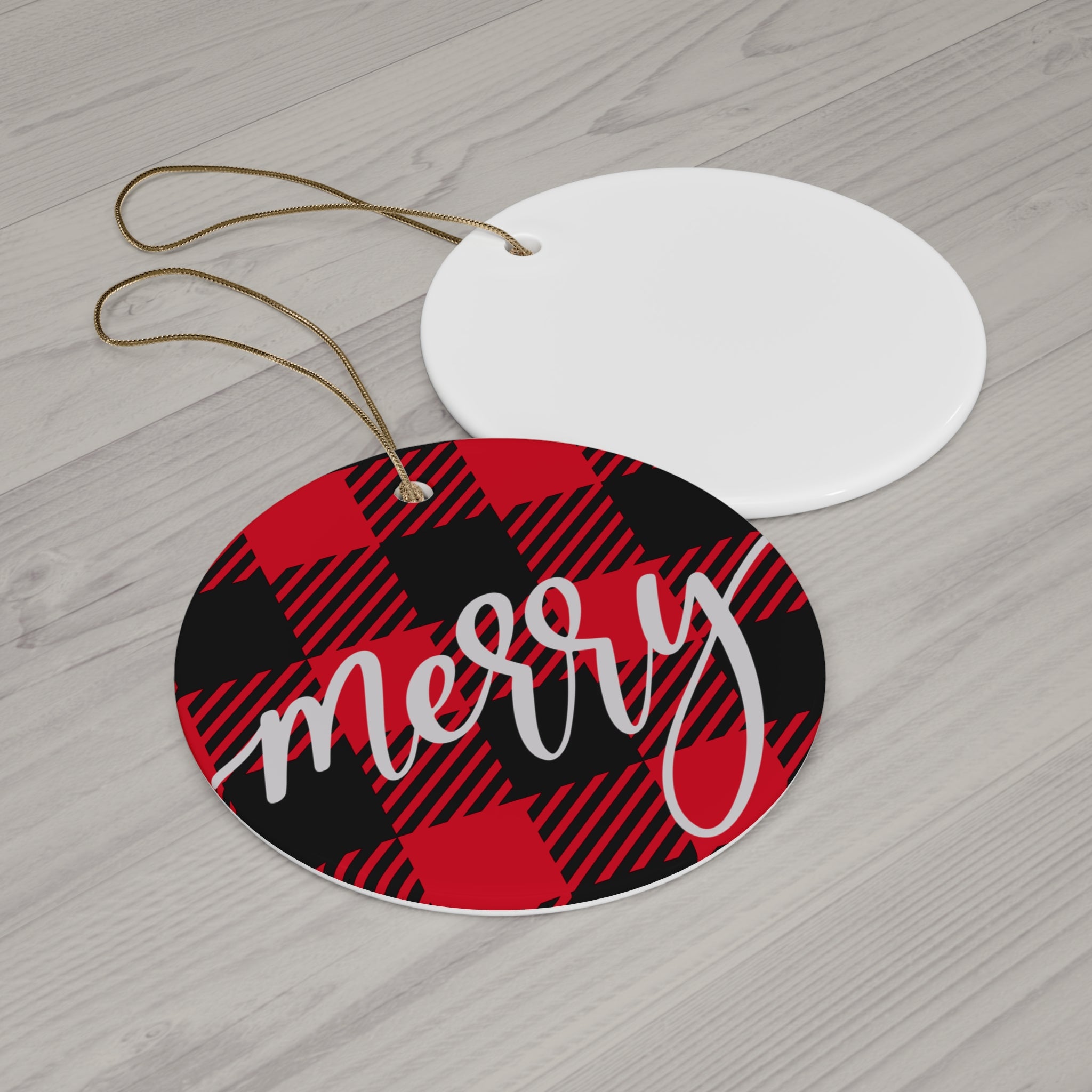 Merry Plaid Christmas Ornament