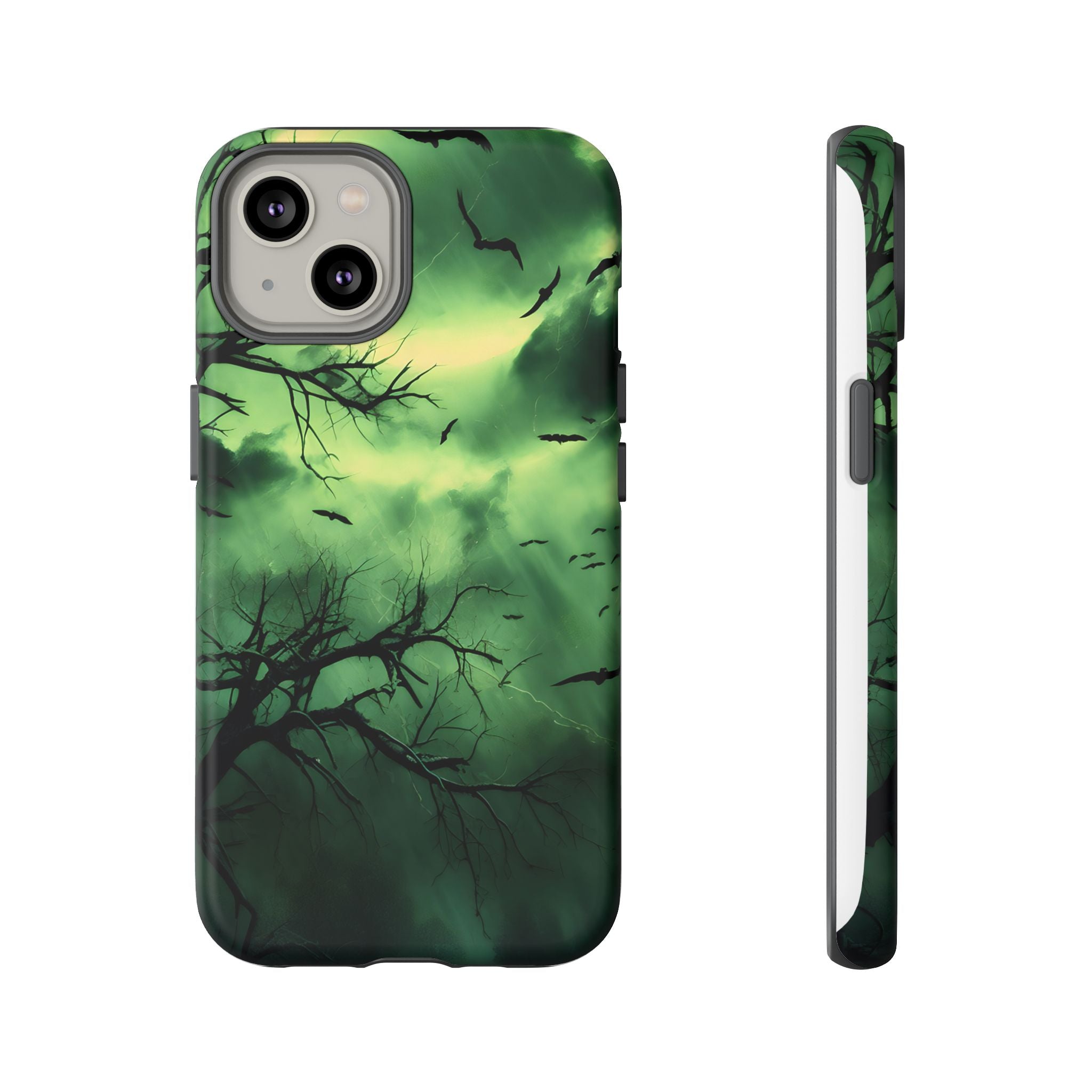 Gothic Green Forest iPhone Case - Hexagon Stone