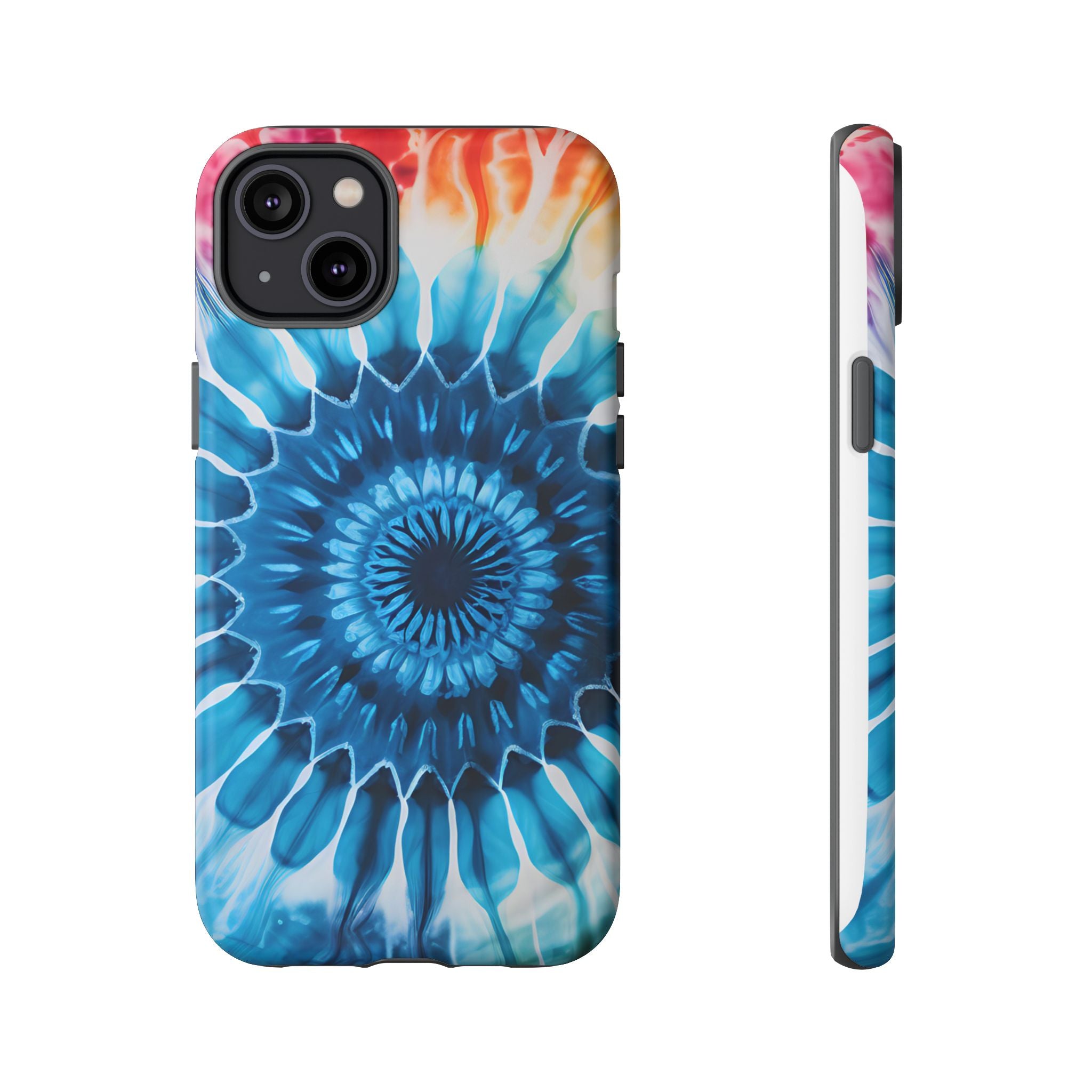 Cosmic Mandala Tie-Dye iPhone Case - Rugged Hexagon Stone