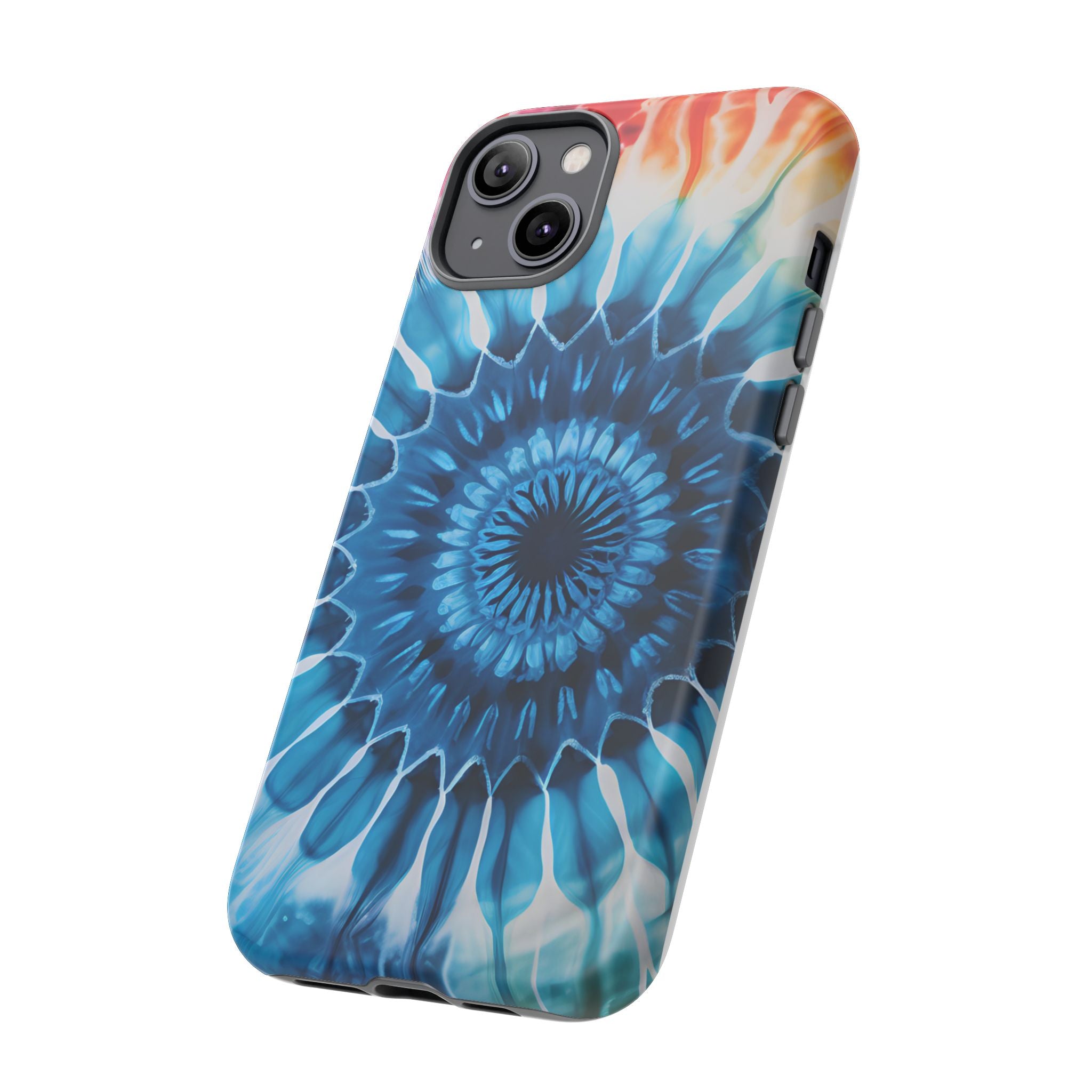 Cosmic Mandala Tie-Dye iPhone Case - Rugged Hexagon Stone