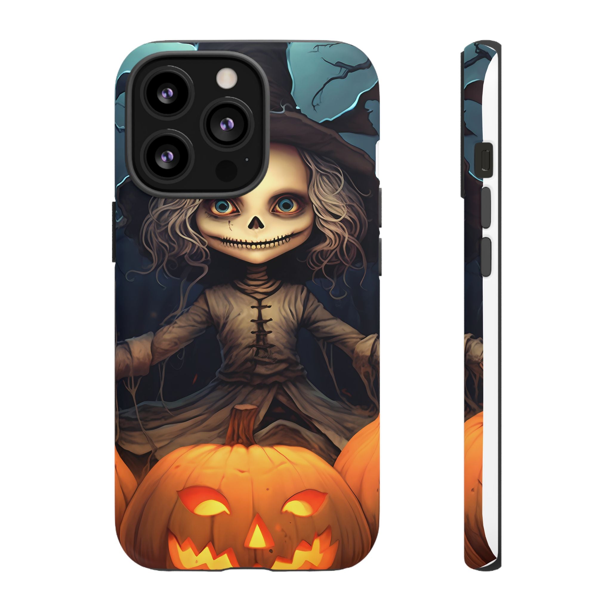 Spooky Skull Girl Halloween iPhone Case - Hexagon Stone