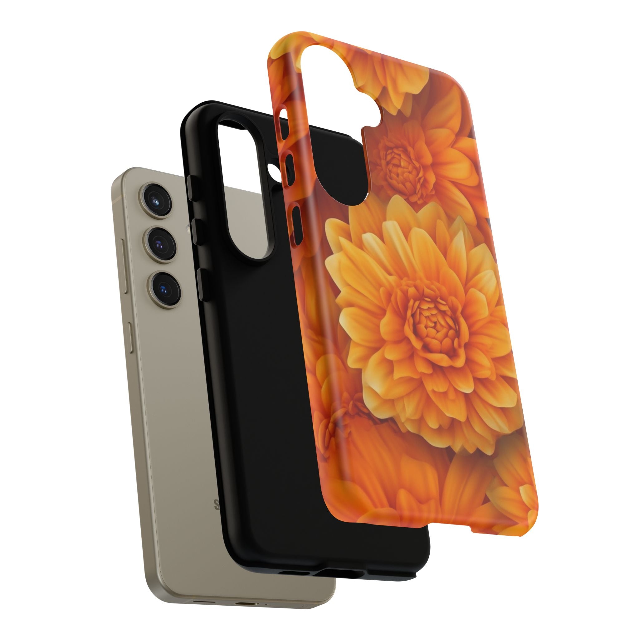 Orange Dahlia Bloom Samsung Case