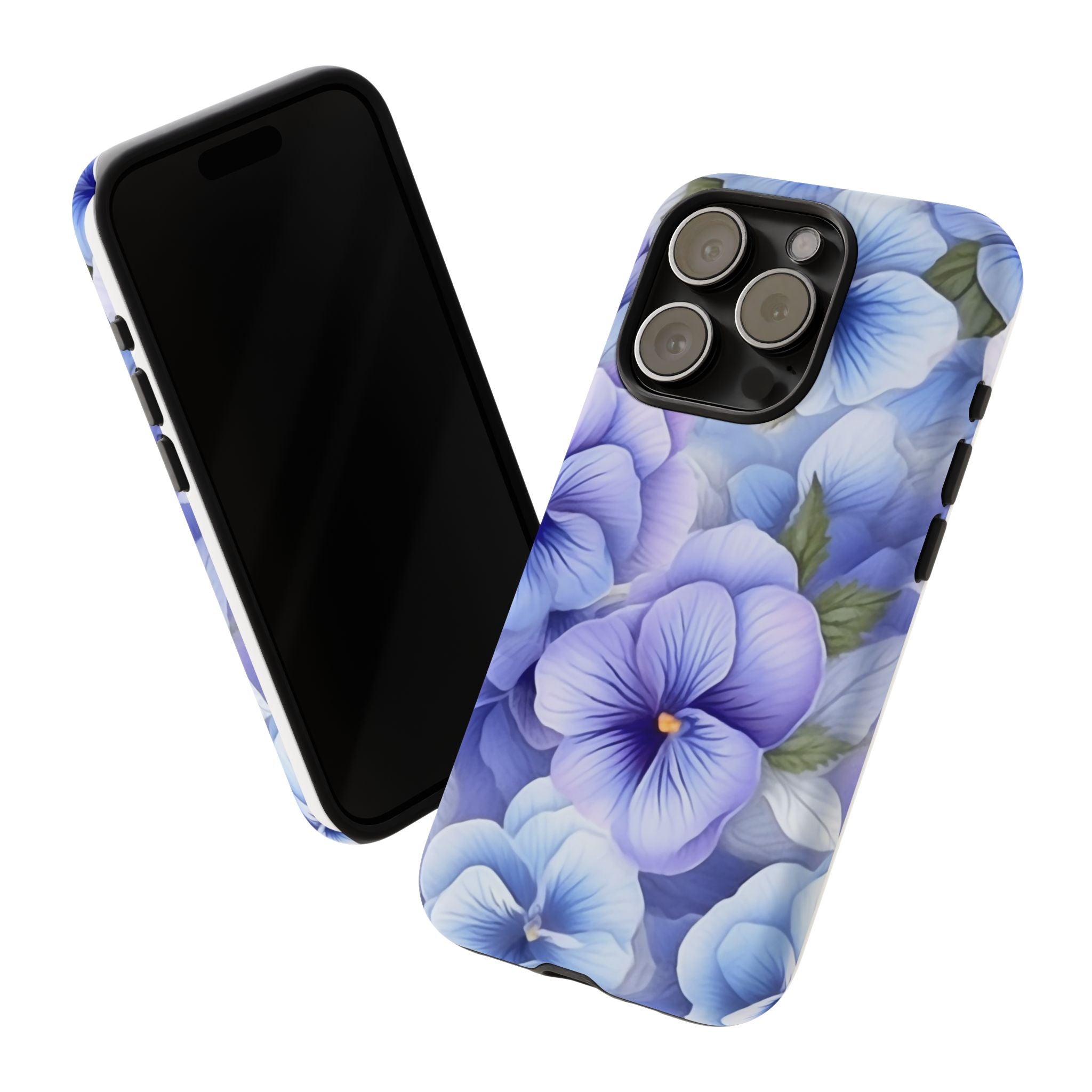 Dreamy Pansy Blue iPhone Case - Hexagon Stone