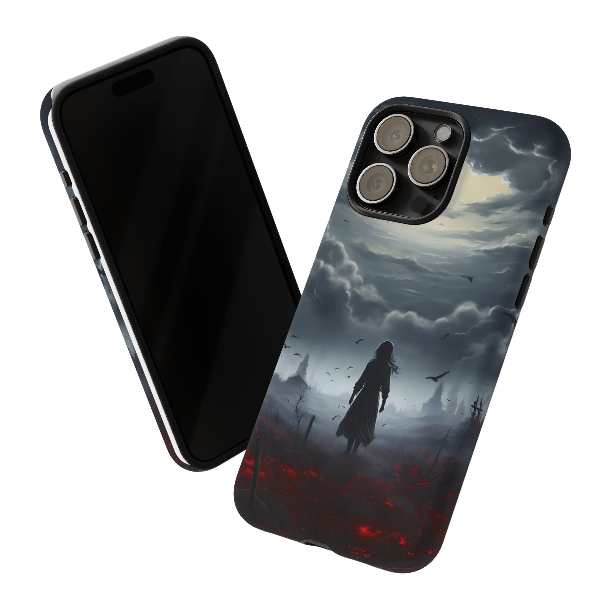 Stormy Silhouette Hexagon Stone iPhone Case