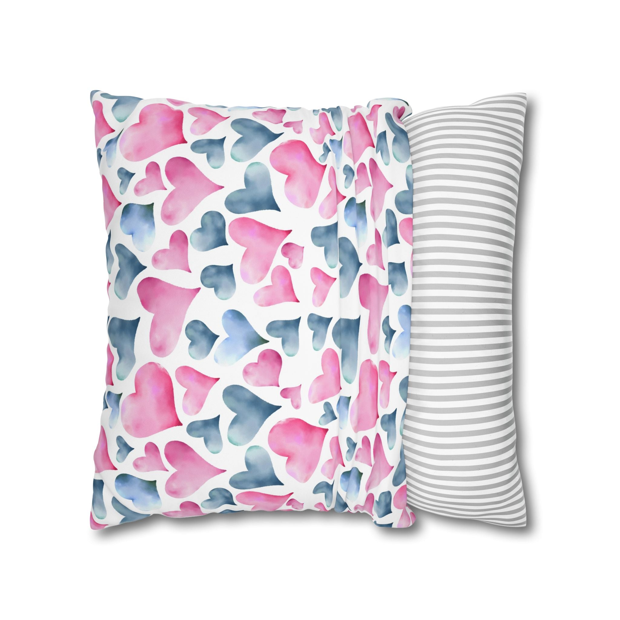 Watercolor Heart Pillowcase - Soft & Romantic