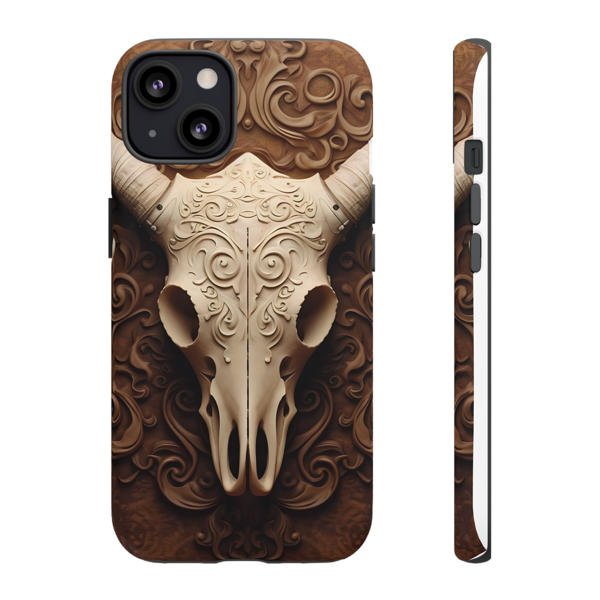 Baroque Ram Skull Hexagon Stone iPhone Case