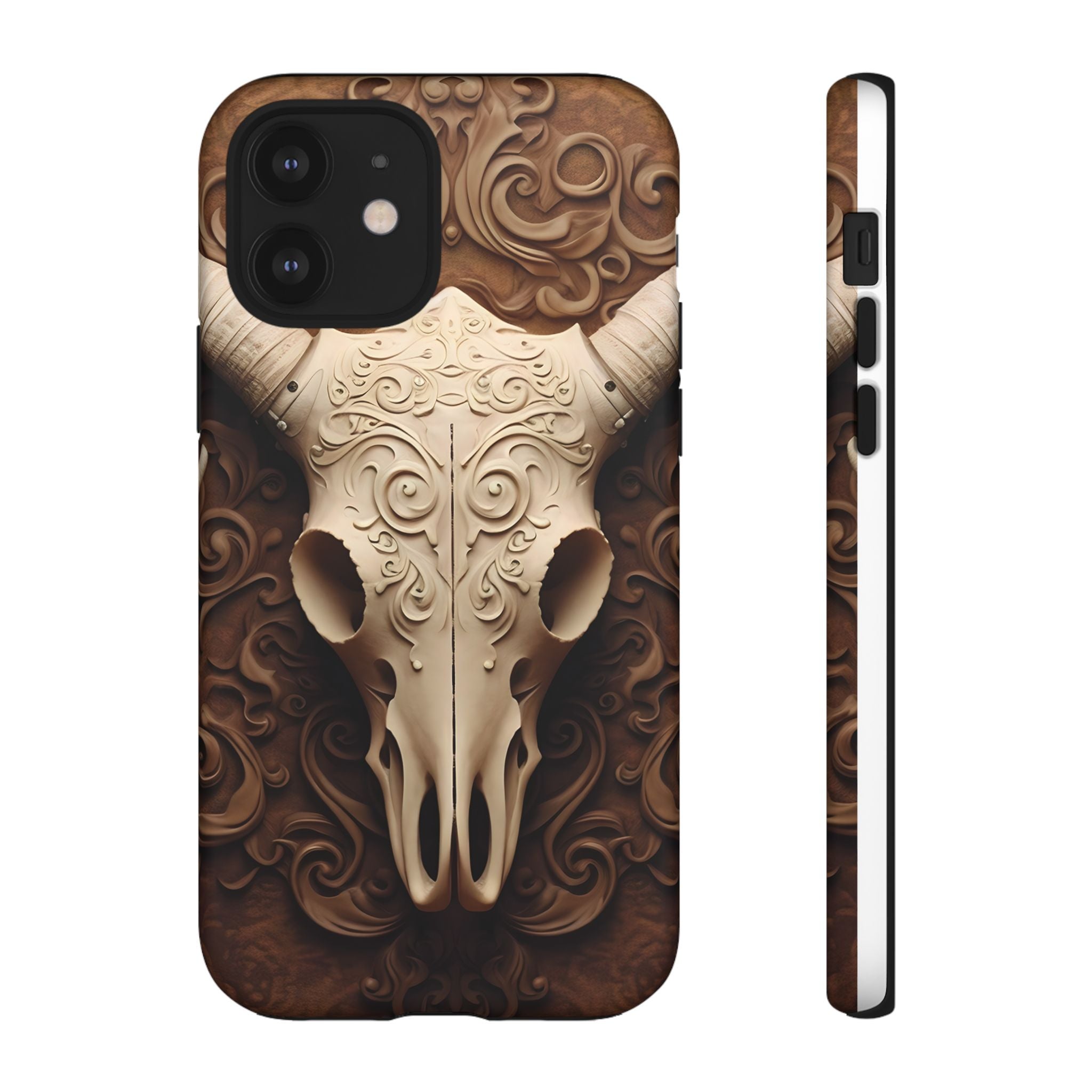 Baroque Ram Skull Hexagon Stone iPhone Case