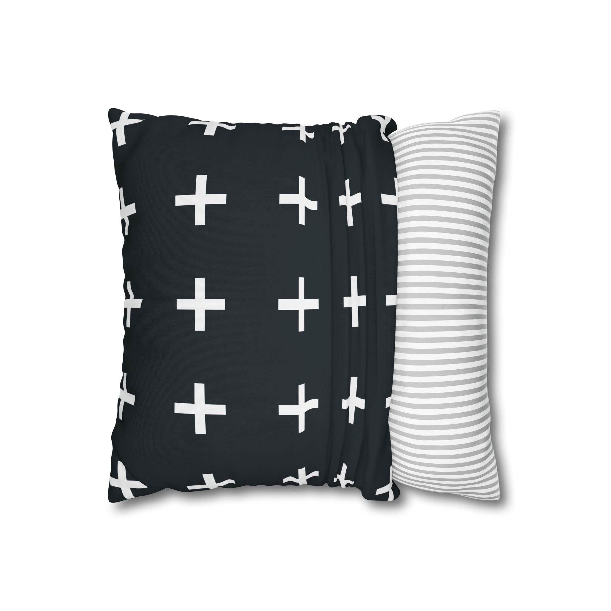 Teal Plus Sign Pillowcase - Geometric Design