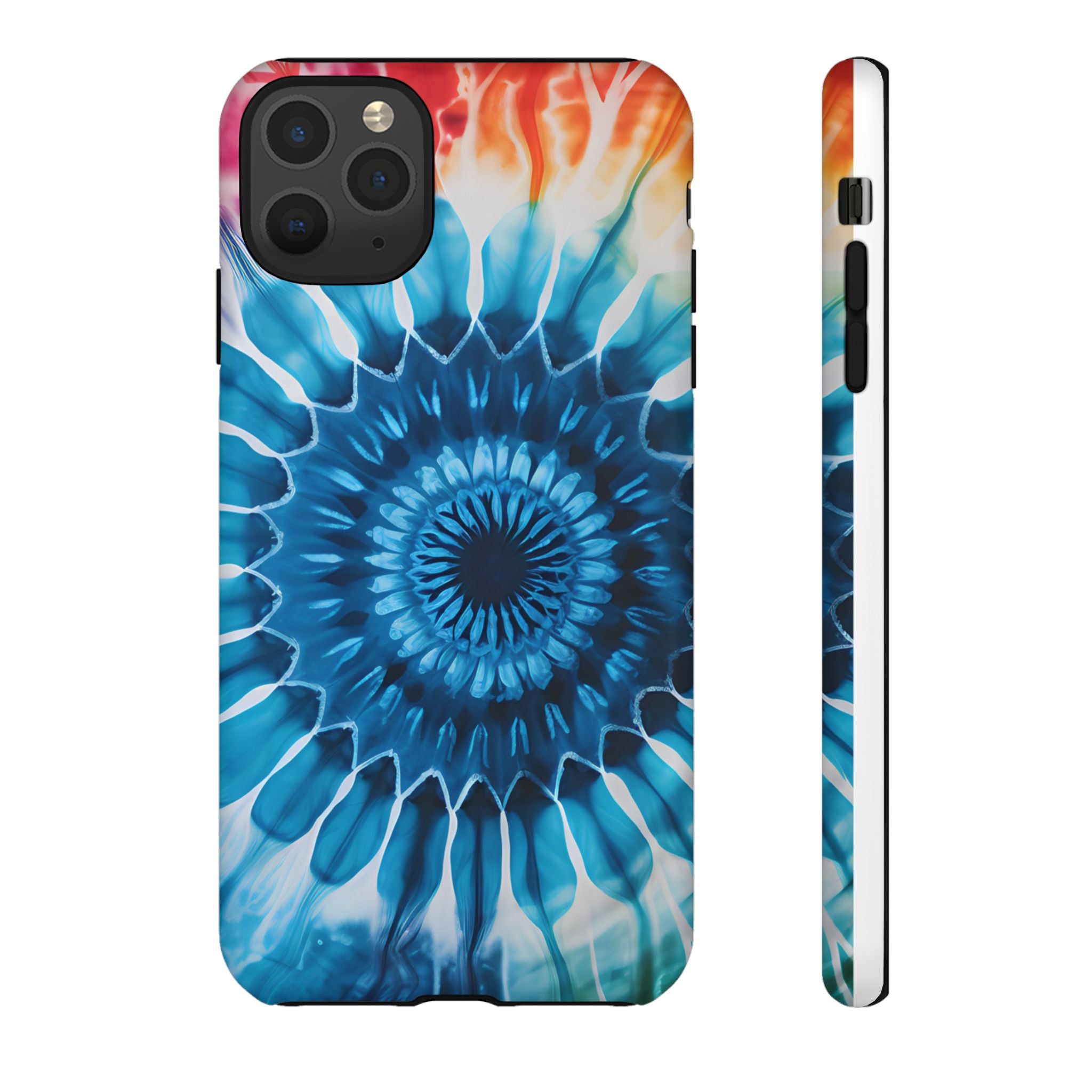 Cosmic Mandala Tie-Dye iPhone Case - Rugged Hexagon Stone