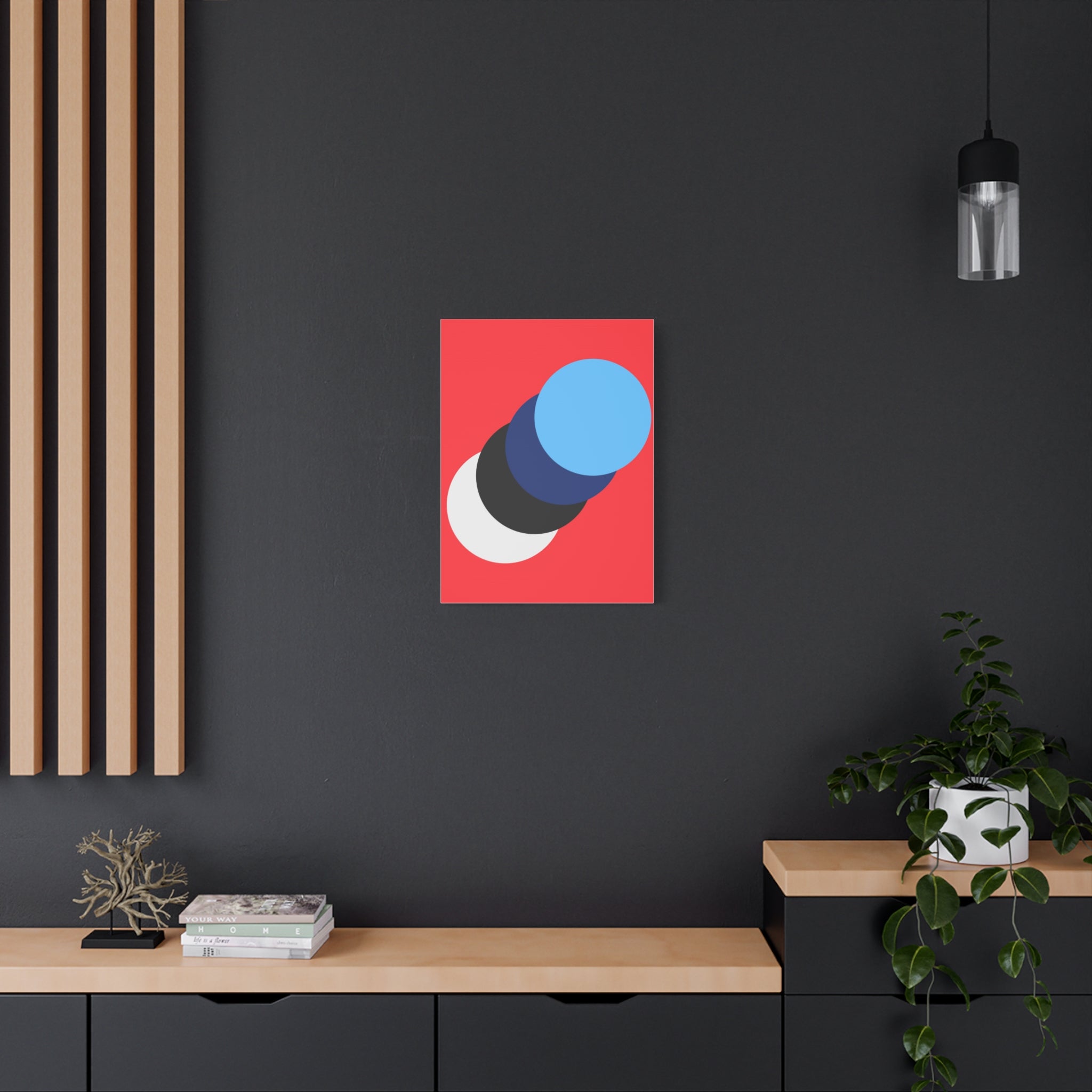 Abstract Red Circle Canvas Art Print