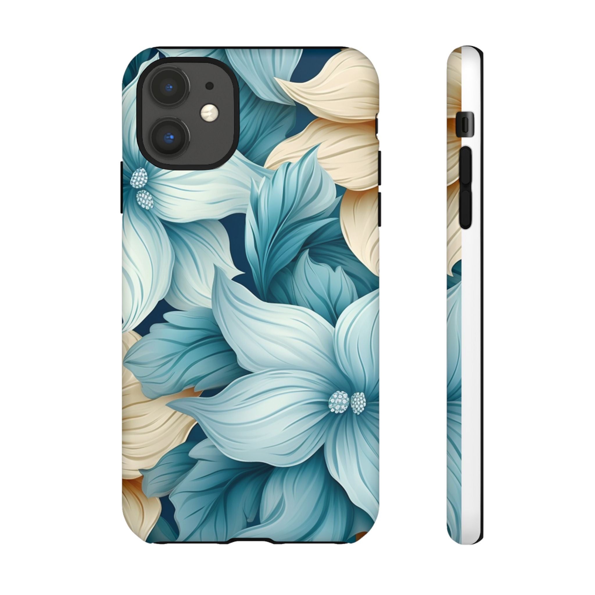 Teal Floral Hexagon iPhone Case - Rugged