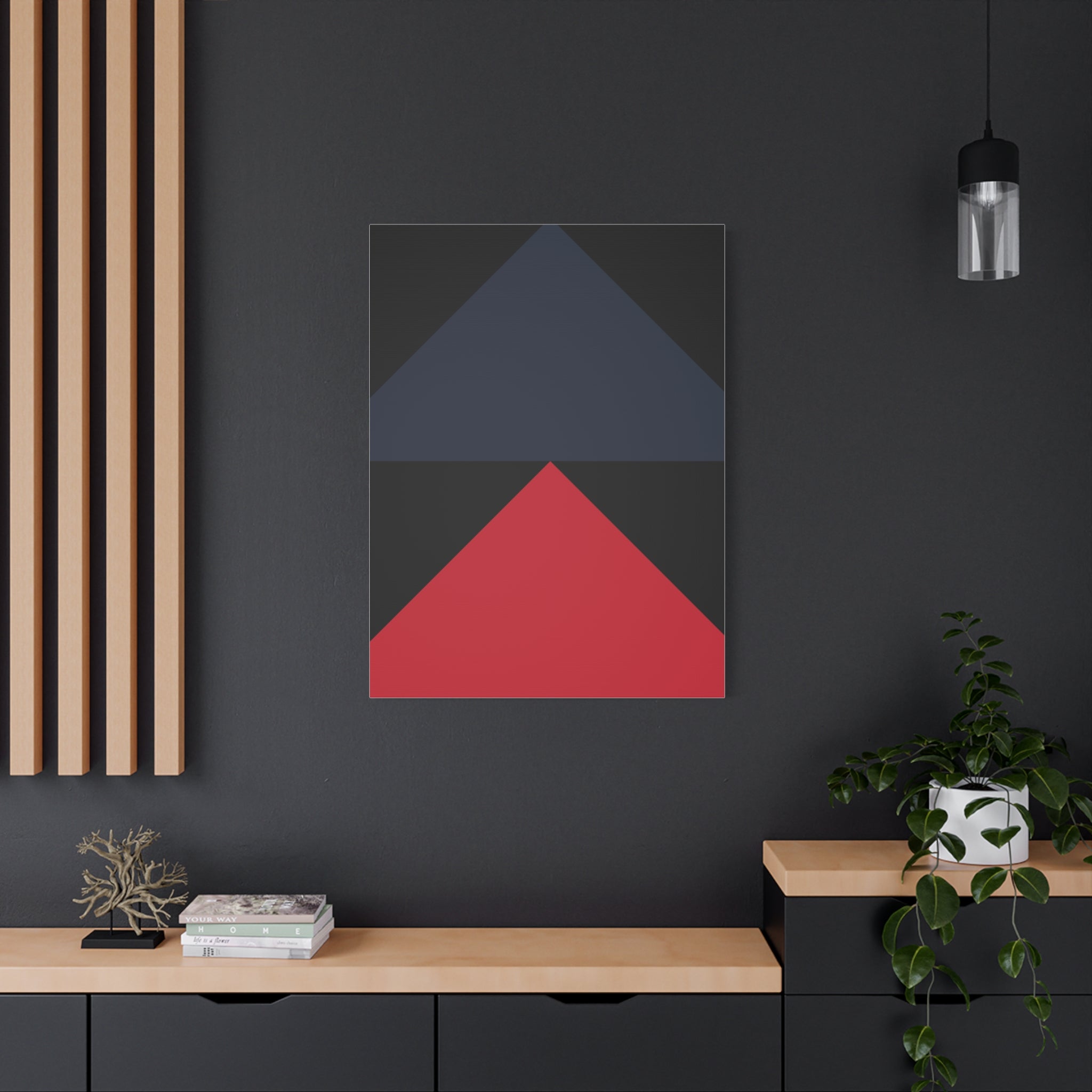 Geometric Triangles Matte Canvas Art