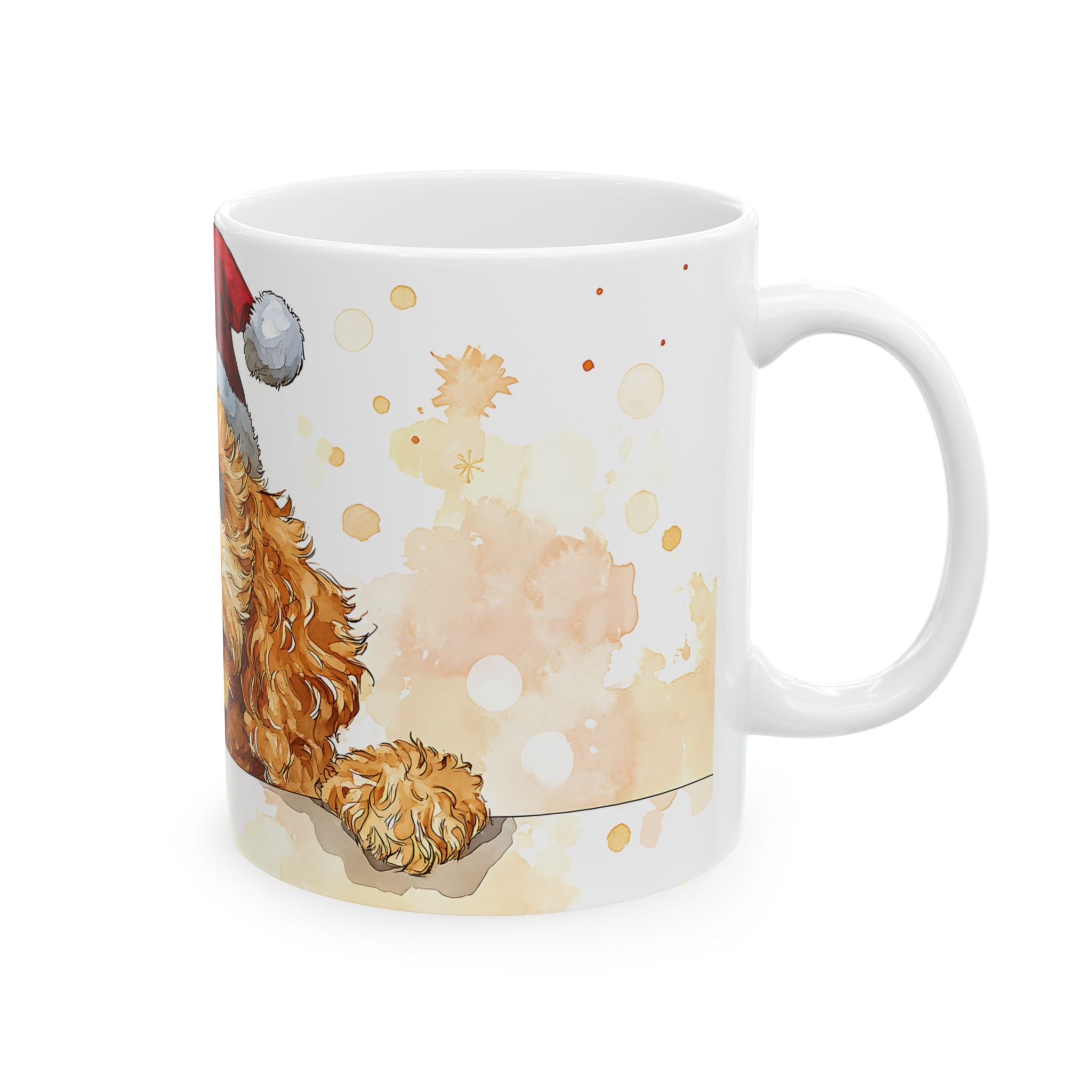 Santa Poodle Watercolor Mug