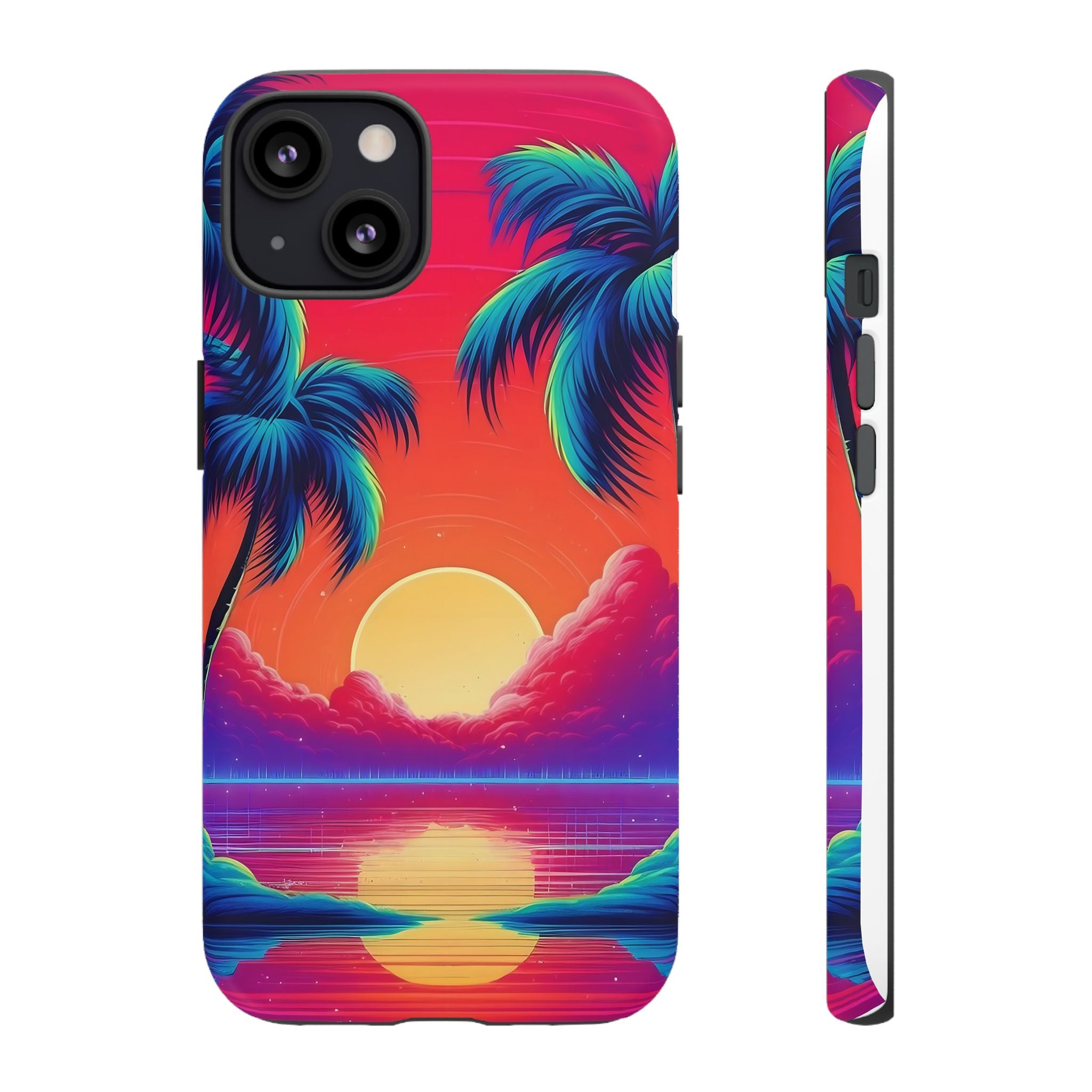 Sunset Palm Hexagon iPhone Case - Rugged