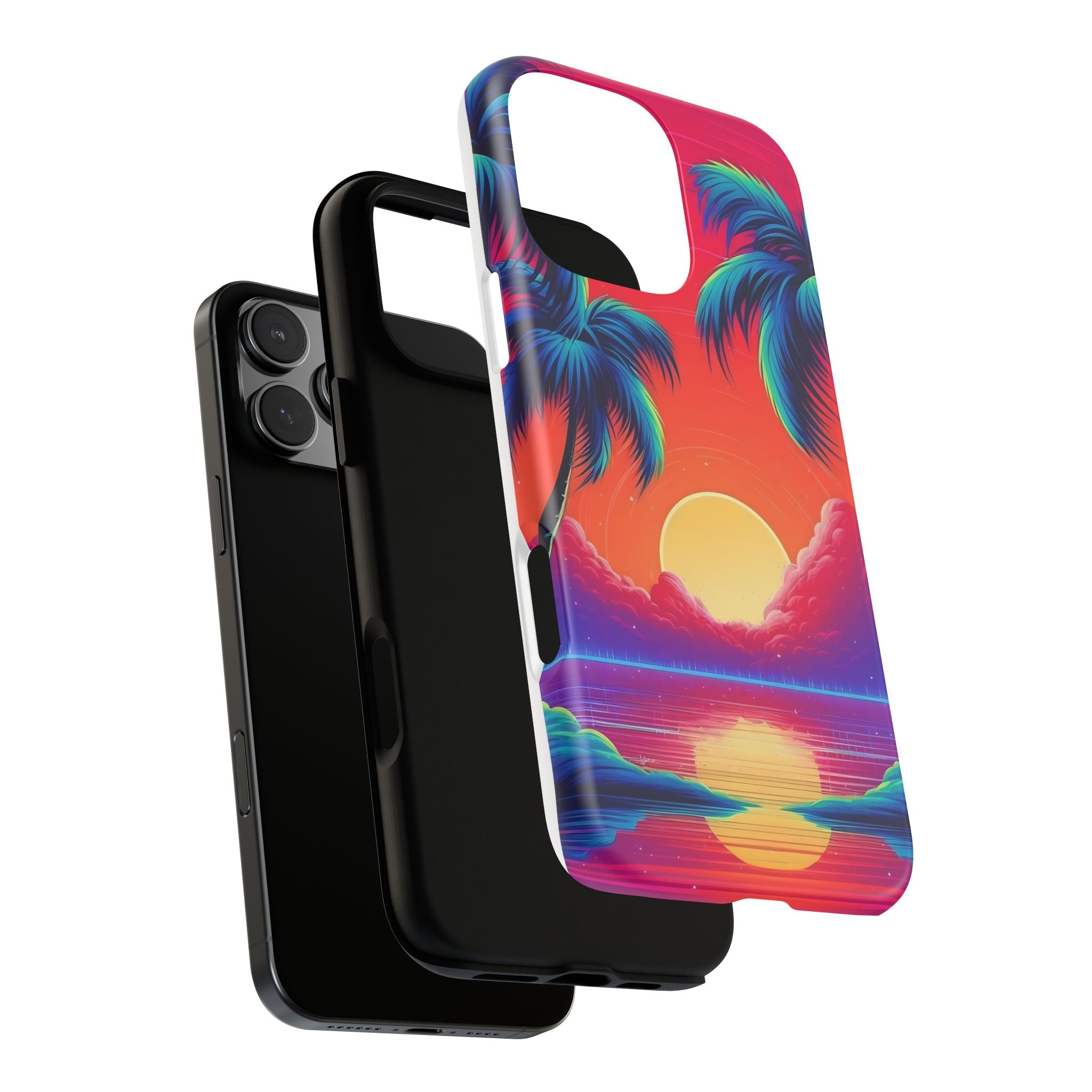 Sunset Palm Hexagon iPhone Case - Rugged