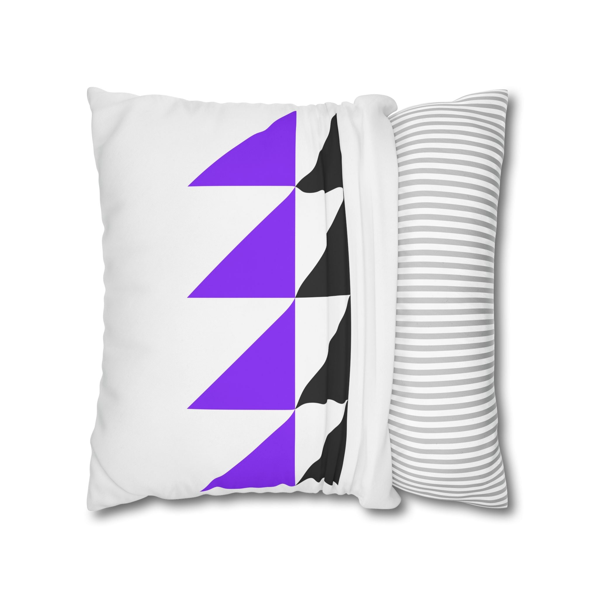 Geometric Triangle Pillowcase - Purple & Black