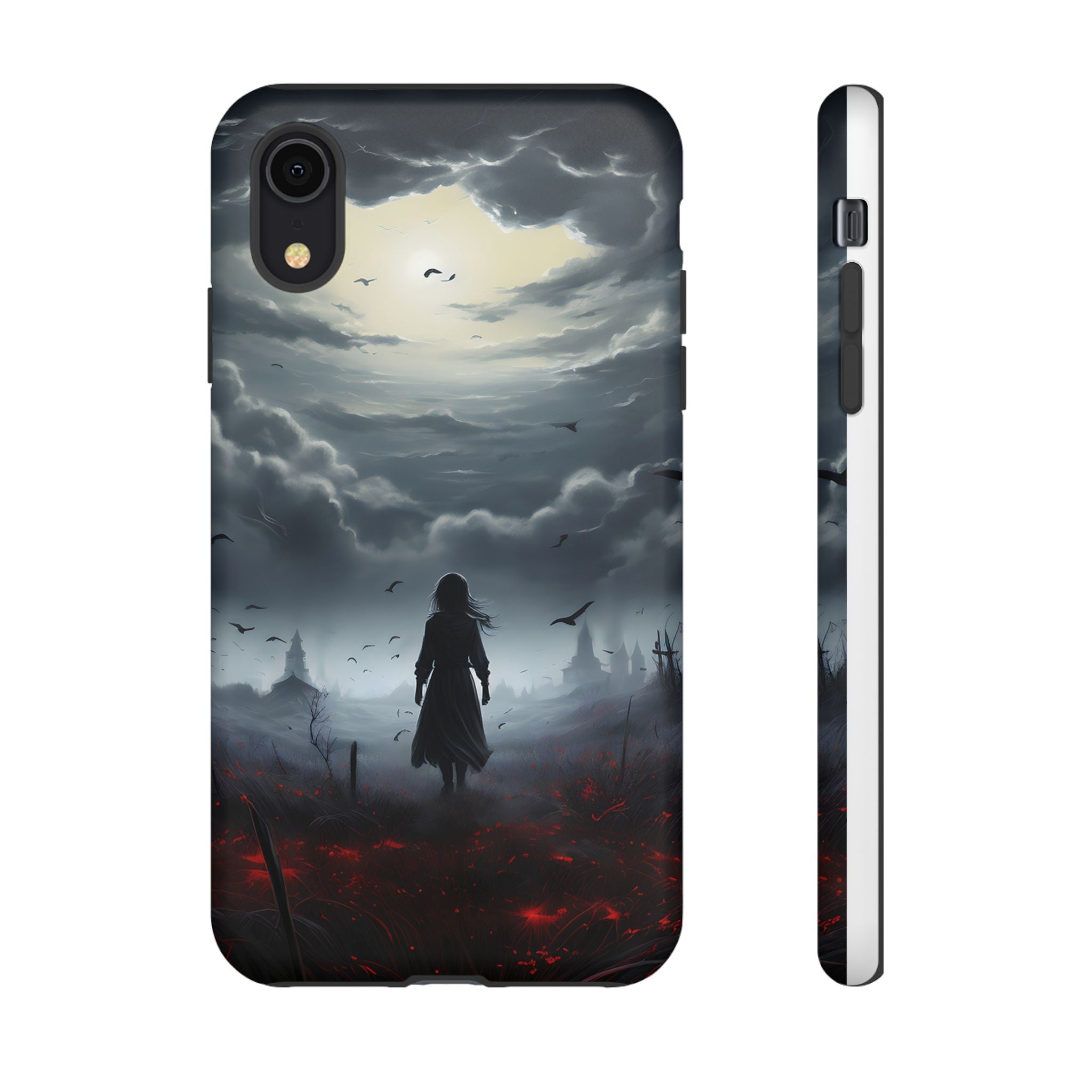 Stormy Silhouette Hexagon Stone iPhone Case