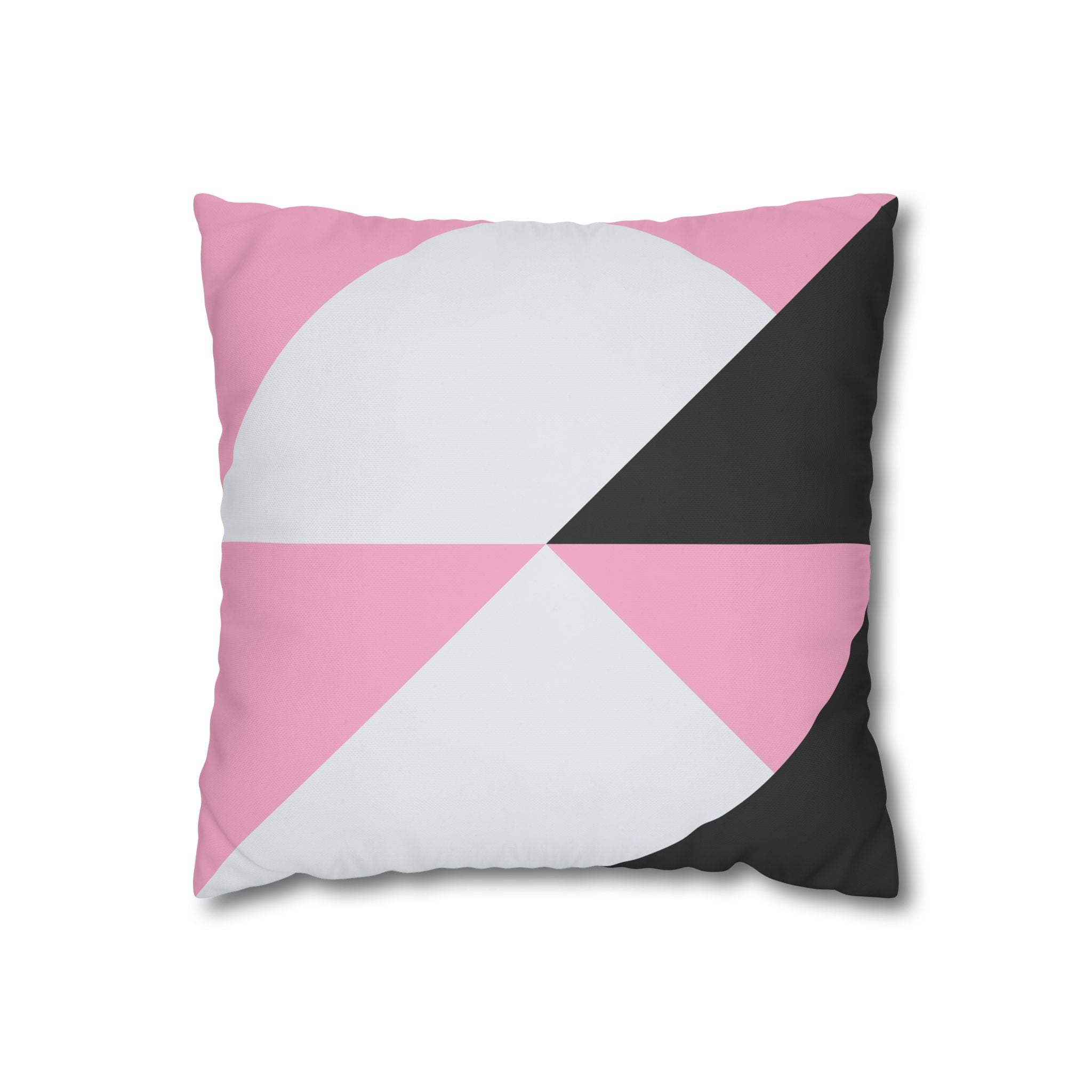 Geometric Triangle Pillowcase - Pink & Gray