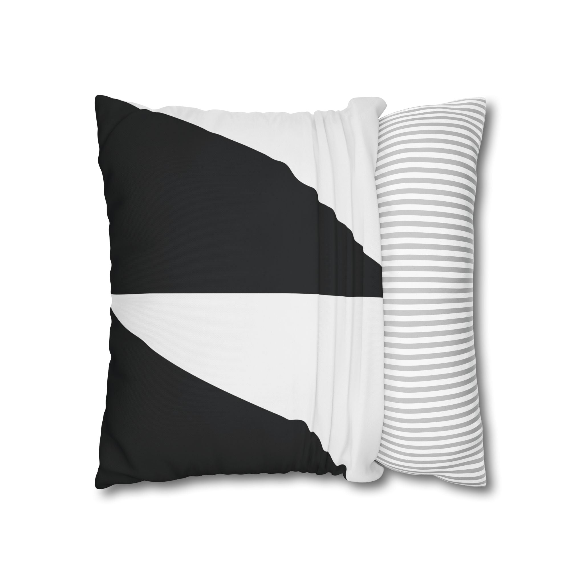 Geometric Triangle Pillowcase - Black & White