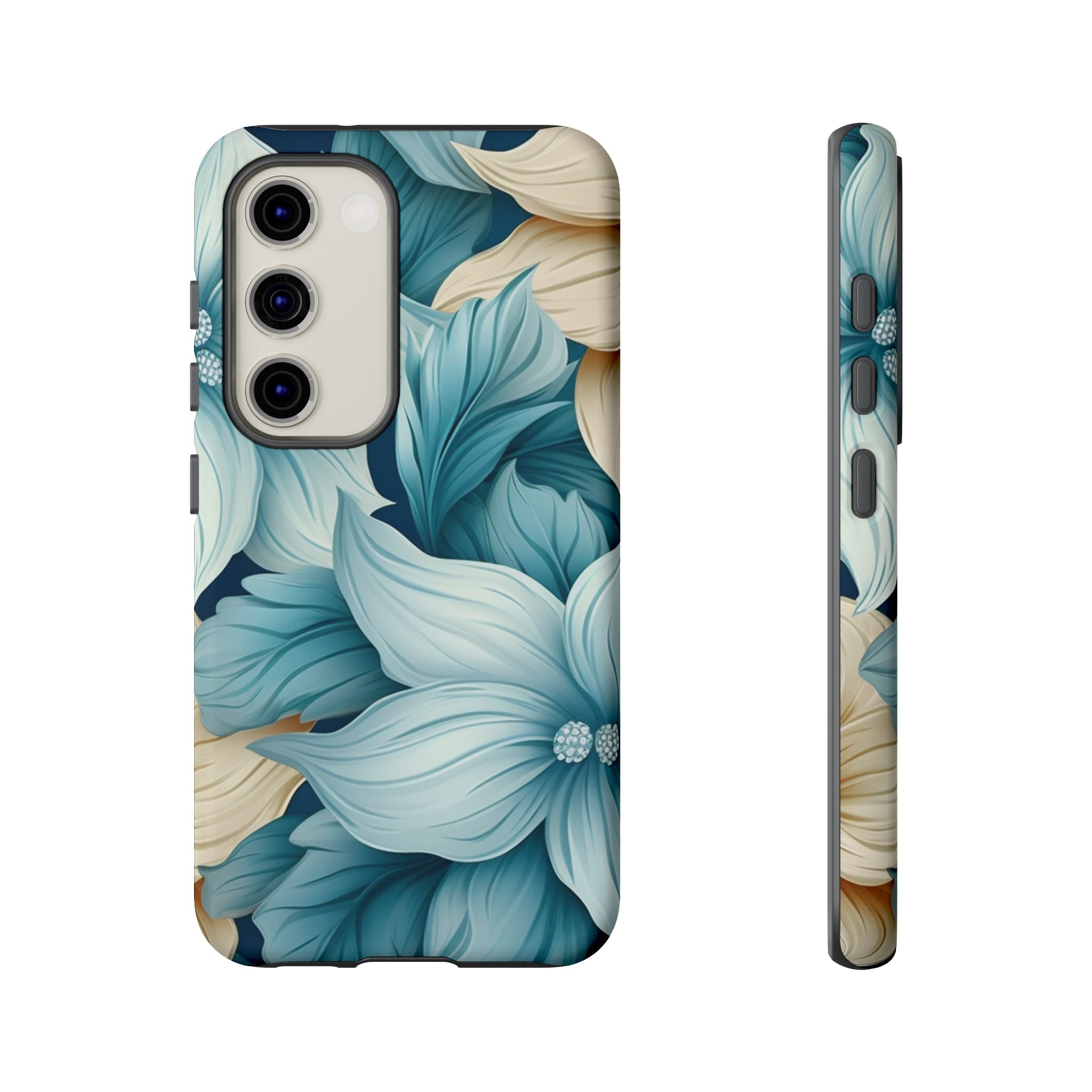 Teal Floral Samsung Phone Case