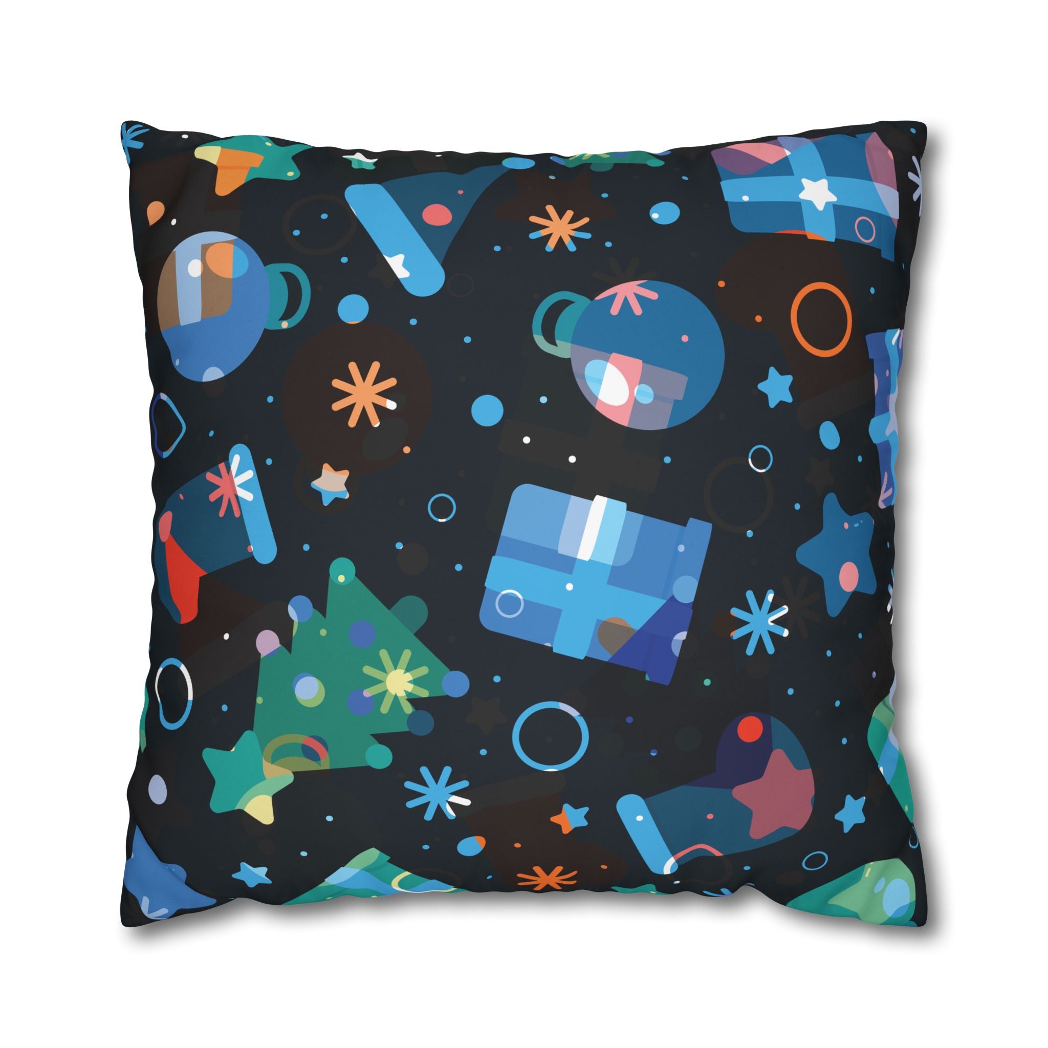 Navy Blue Christmas Pillowcase - Festive Minimalist Design